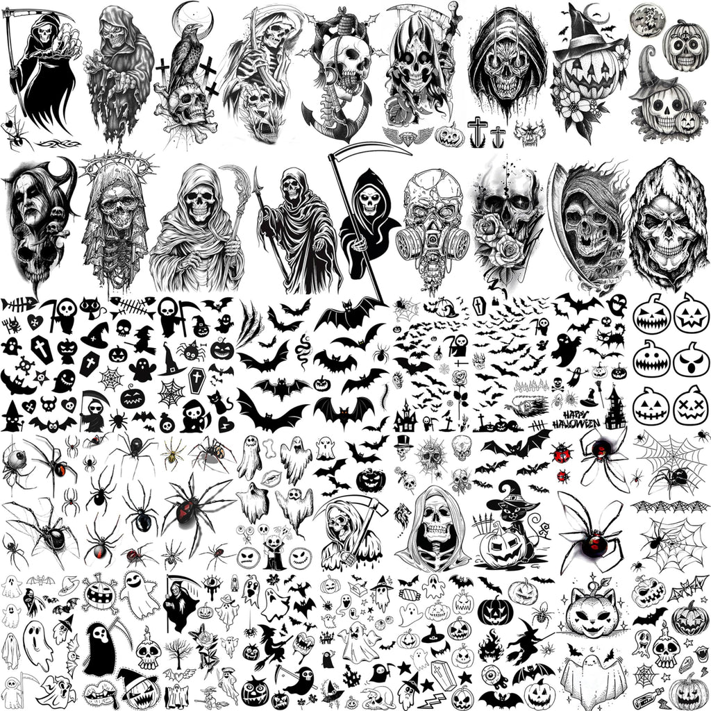 EGMBGM 52 Sheets Tiny Small Temporary Tattoos For Kids Boys Girls, Tribal Animals Butterfly Anchor Compass Tattoo Stickers For Men Women, 3D Cute Flower Fake Face Tatoo Kits Sets For Neck Arm Hands