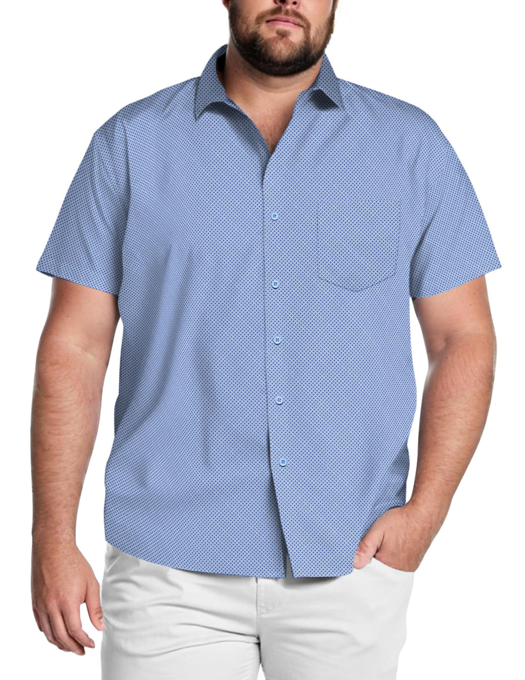 COOFANDY Big & Tall Shirts for Men Short Sleeve Button Down Casual Dress Shirts