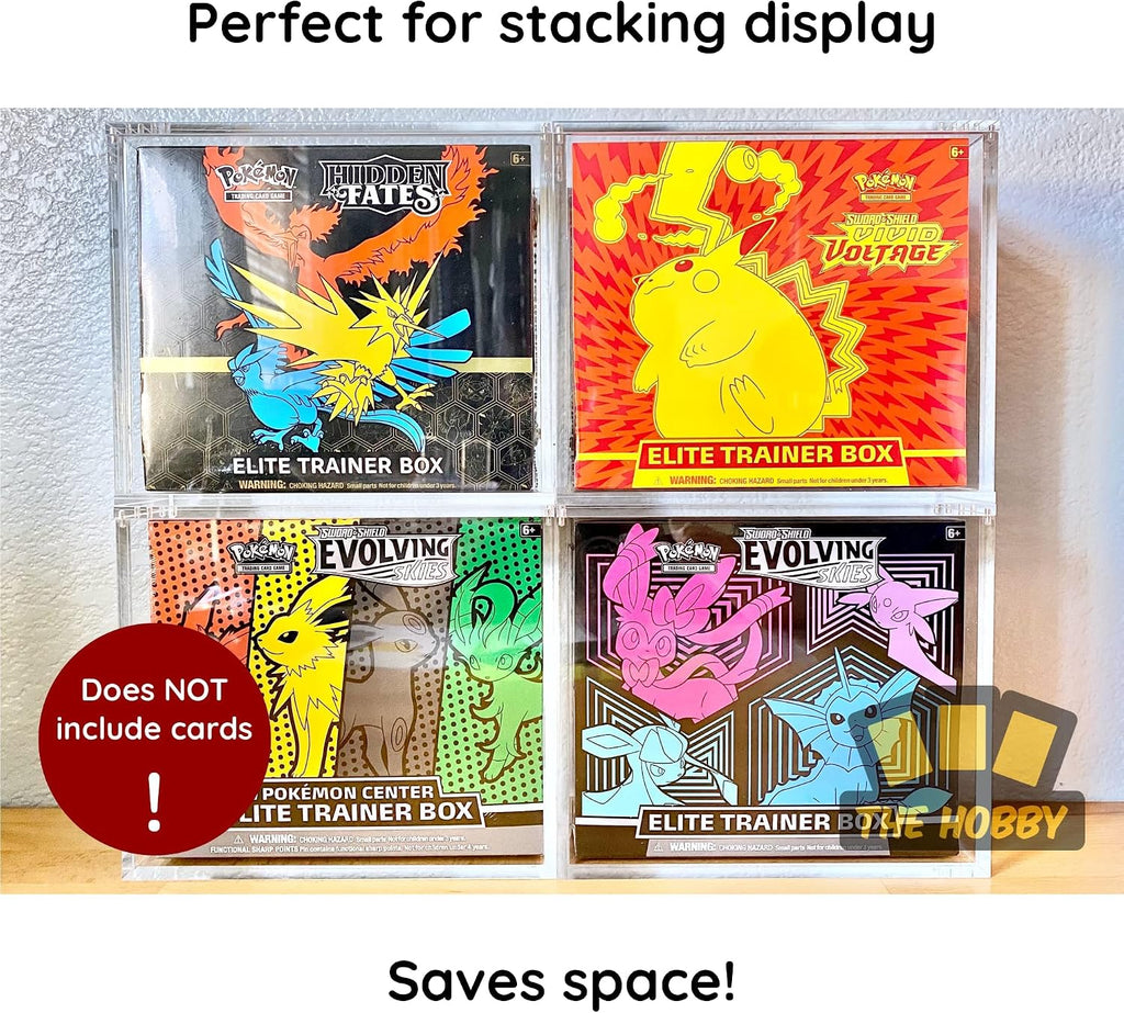 Elite Trainer Box Acrylic Case | The Hobby Lair Deluxe Case Compatible with Pokemon ETB | Magnetic Easy Top Loading | Thick 6mm Protection