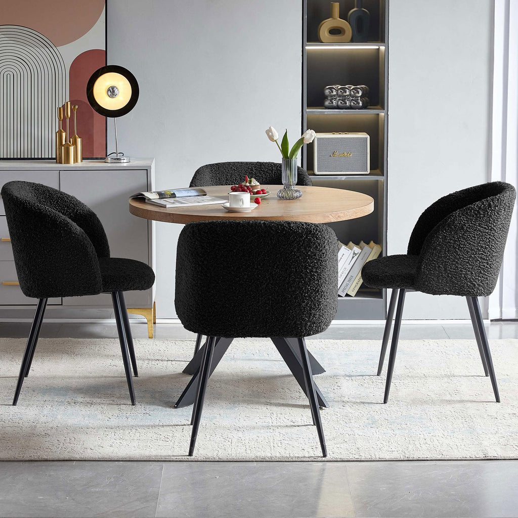 Homedot Dining Table Set for 2 with Black Dining Chairs, 3-Piece Compact Kitchen Table Set for Small Spaces, Rustic Brown Round Table Wooden with Upholstered Dining Side Chairs for Living Room