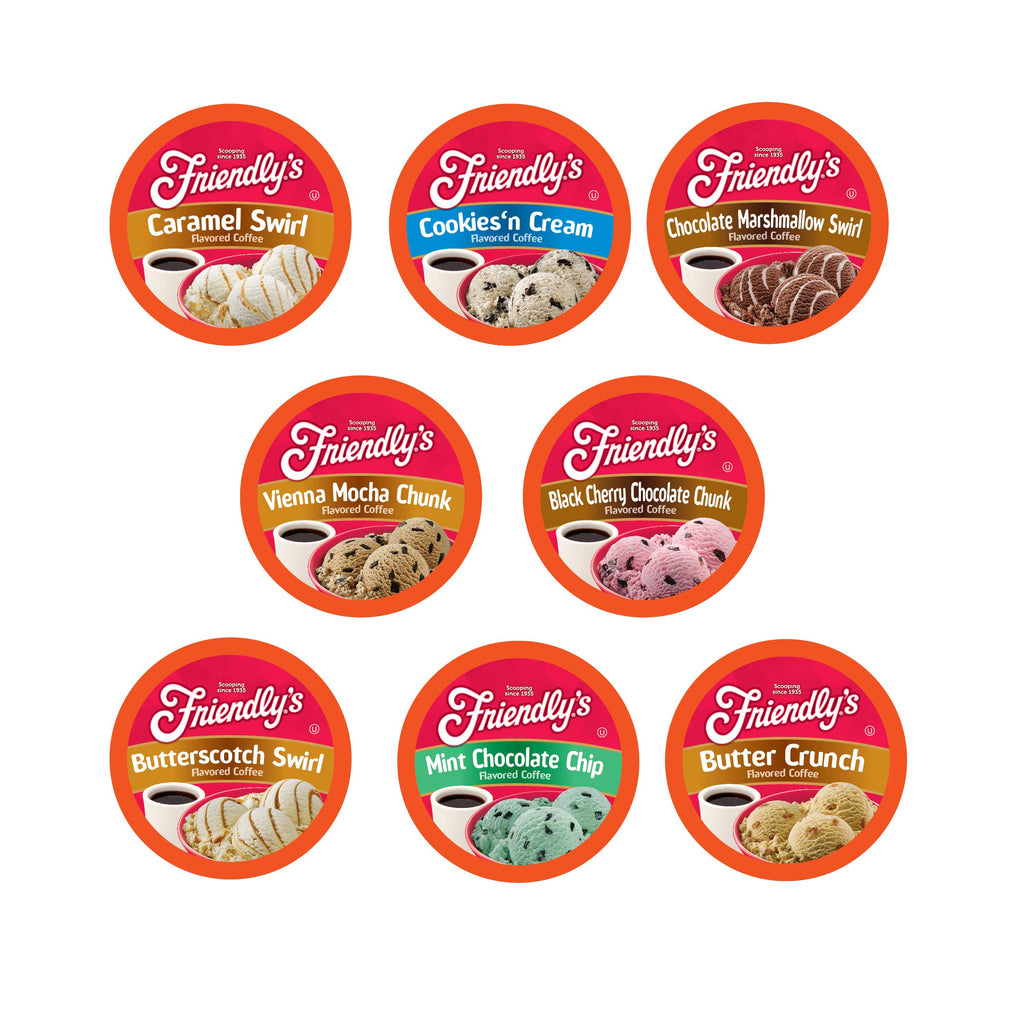 Friendly's Coffee Pods Assorted Flavored Ice Cream Variety Pack Compatible with Keurig K Cup Brewers, Assorted Variety Pack, 40 Count (Pack of 1)