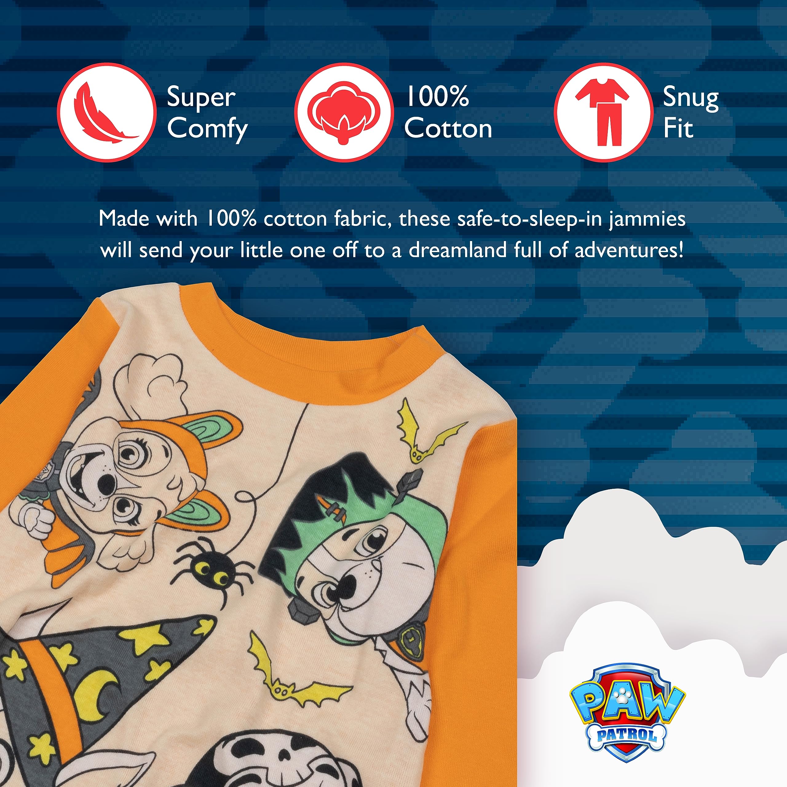 Nickelodeon Unisex Kids' Paw Patrol 2-piece Snug-fit Cotton Holiday Pajama Set, Soft & Cute for Kids