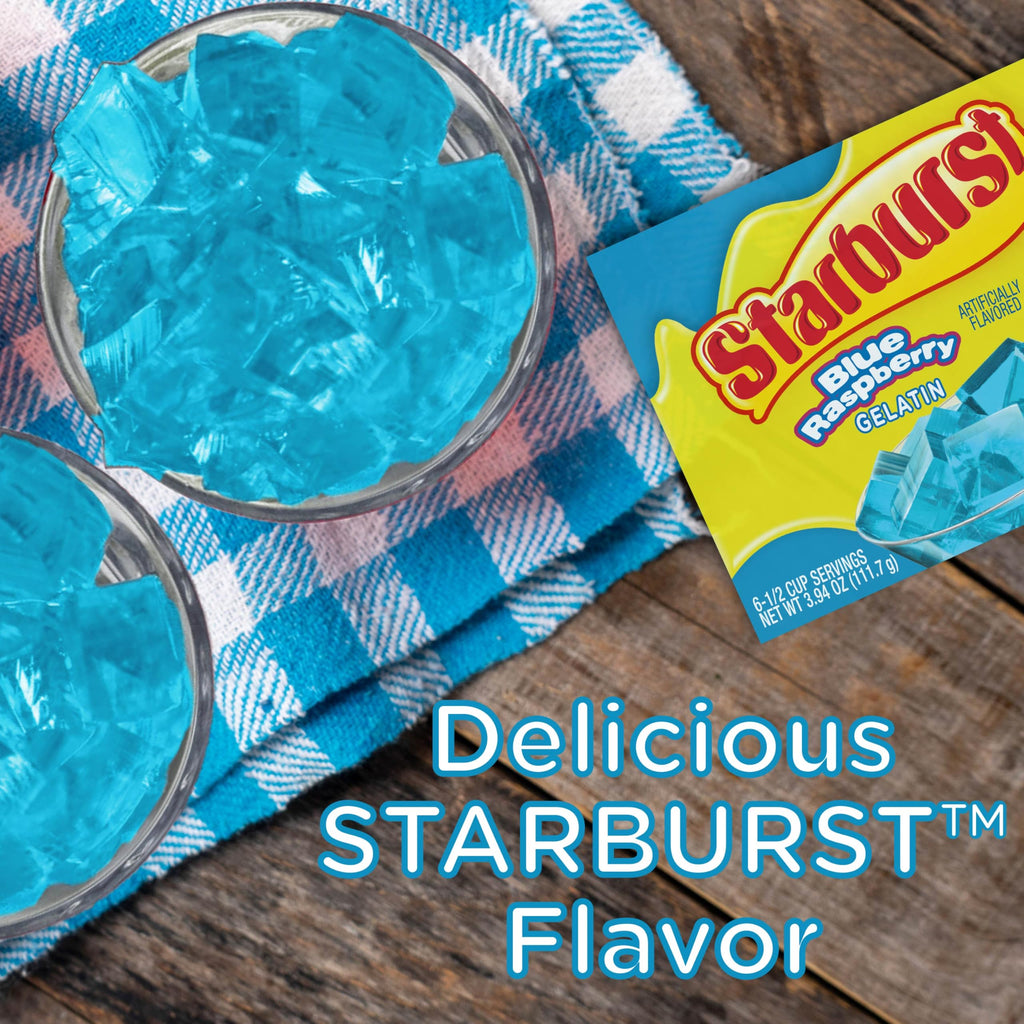 Starburst Gelatin – Blue Raspberry, 3.91 Ounce Box (Pack of 12)