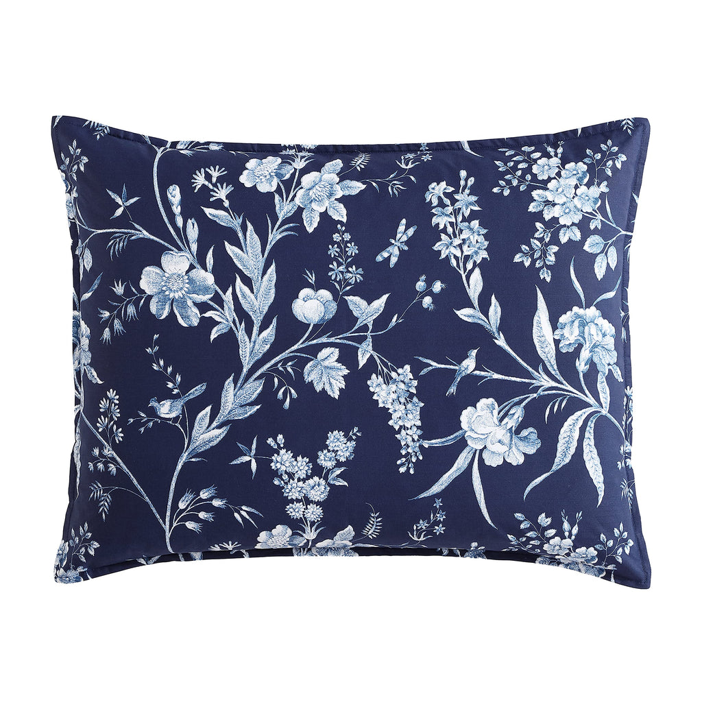 Laura Ashley - Duvet Set, Super Soft & Cozy Bedding, Includes Matching Shams & Bonus Throw Pillow Covers, Coquette Room Decor (Hope Patchwork Blue, Twin)