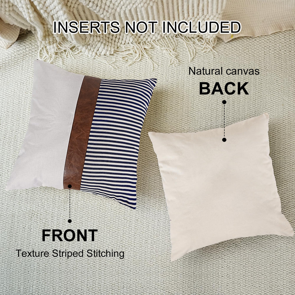 Beige Linen Throw Pillow Covers 18x18 inch