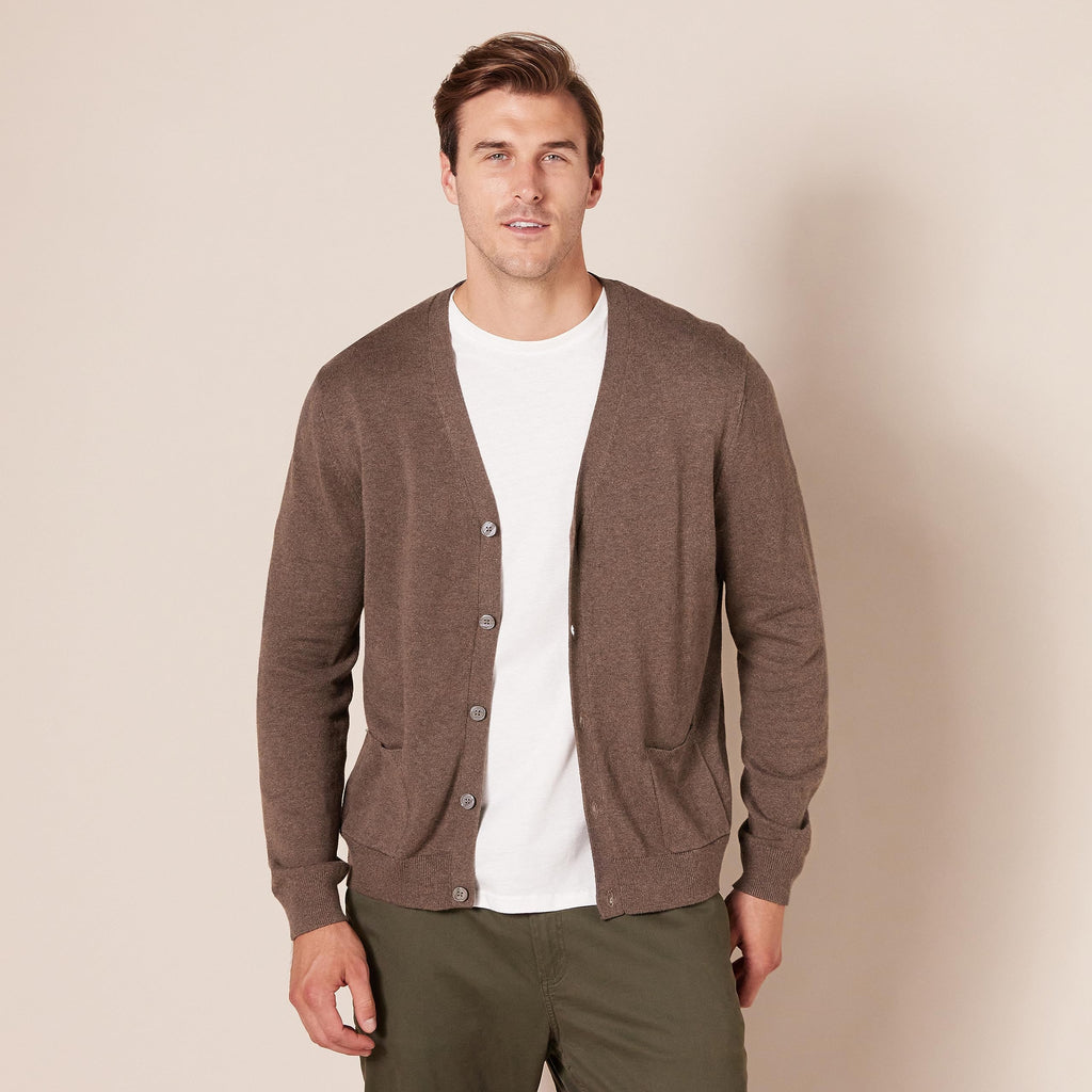 Amazon Essentials Men's V-Neck Cotton Cardigan Sweater