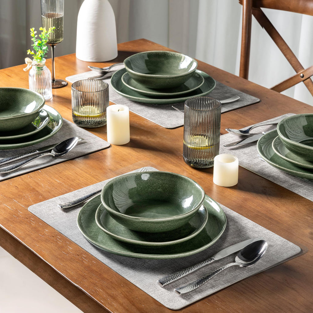 AmorArc 8.5" Ceramic Plates Set of 6 | Handmade Stoneware with Reactive Glaze for Dessert, Salad, Appetizer & Dinner | Microwave/Dishwasher Safe, Scratch Resistant