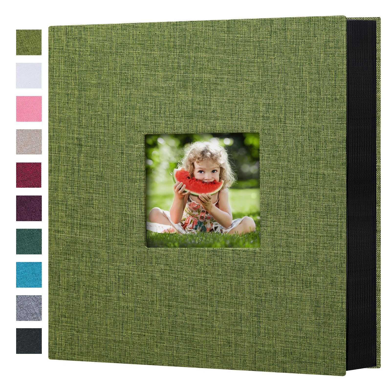 Mublalbum Small Photo Album 4x6 100 Photos Linen Cover Picture Book with Horizontal Pockets for Wedding Family Anniversary and Baby (Beige)