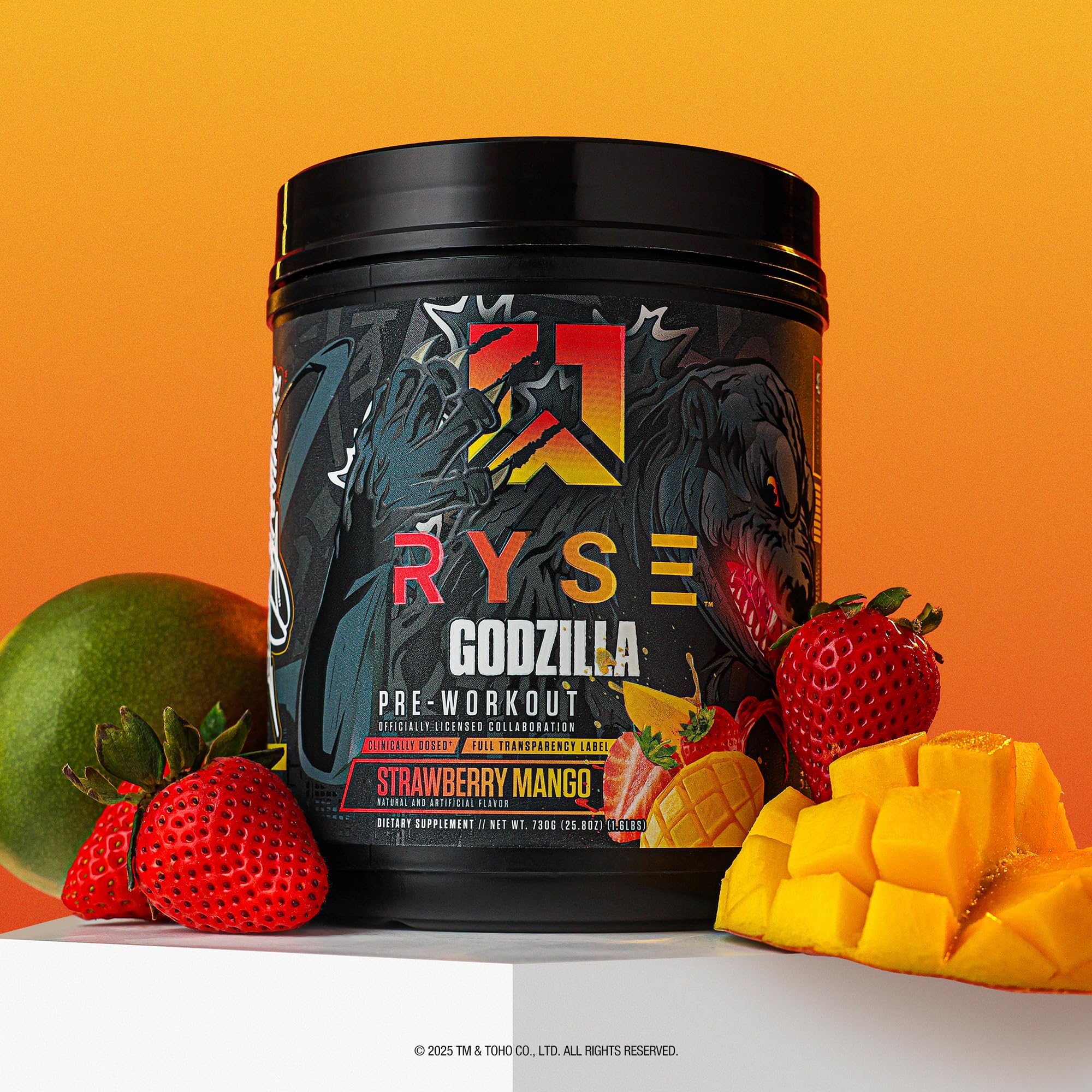 RYSE Godzilla X Noel Deyzel Pre Workout Powder - BlackBerry Lemonade - 400mg Caffeine, High Stim Pre-Workout for Men & Women with Citrulline & Beta Alanine - Energy, Pump & Focus - 20/40 Servings