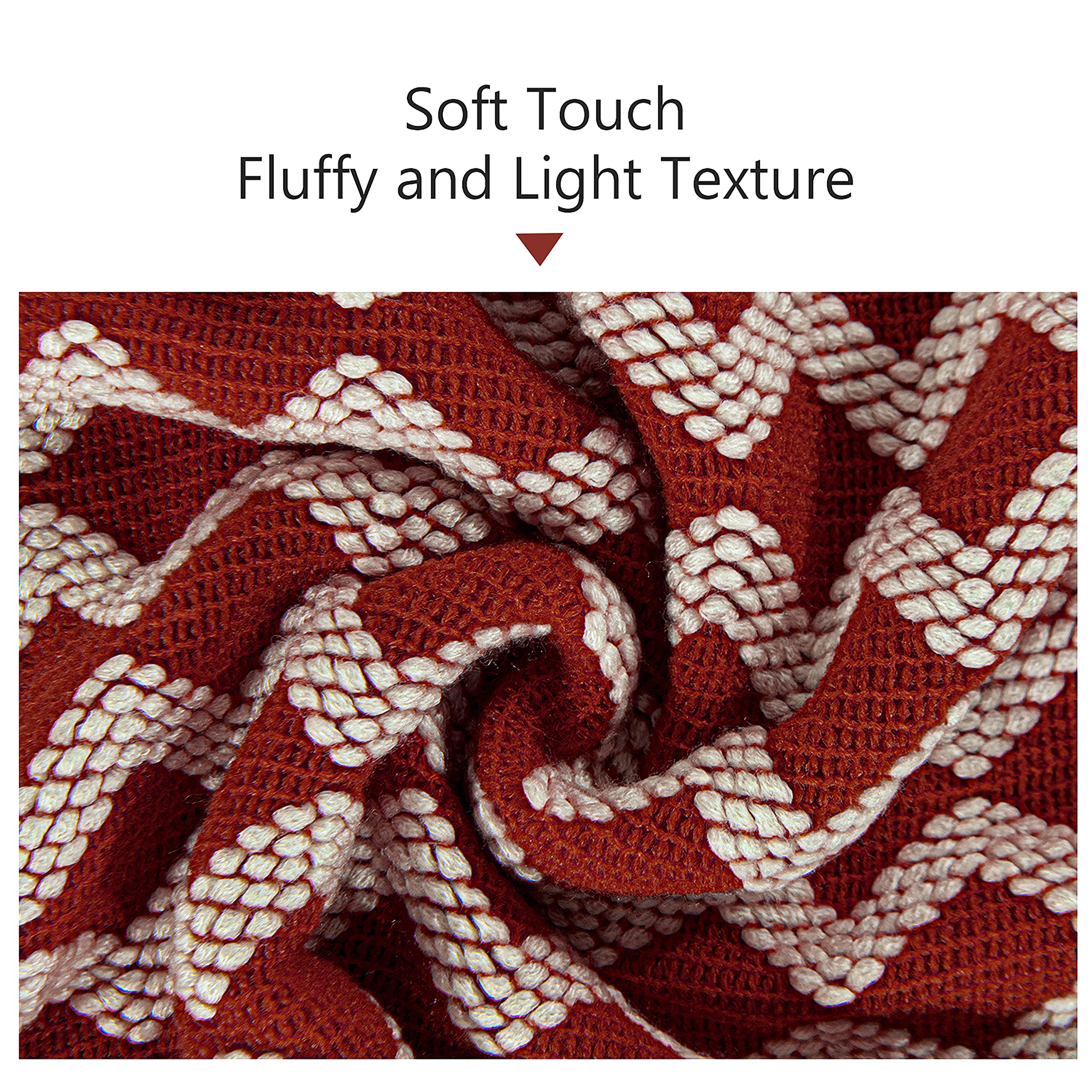 NTBAY Acrylic Knitted Throw Blanket, Lightweight and Soft Cozy Decorative Woven Blanket with Tassels for Travel, Couch, Bed, Sofa, 51x67 Inches, Grey Wave