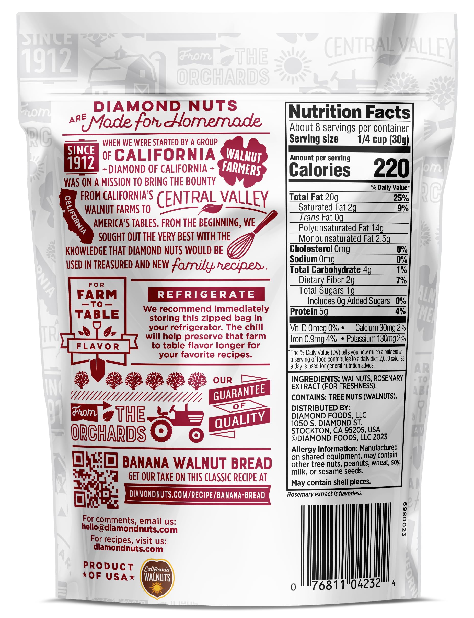 Diamond of California Chopped Walnuts 8 oz