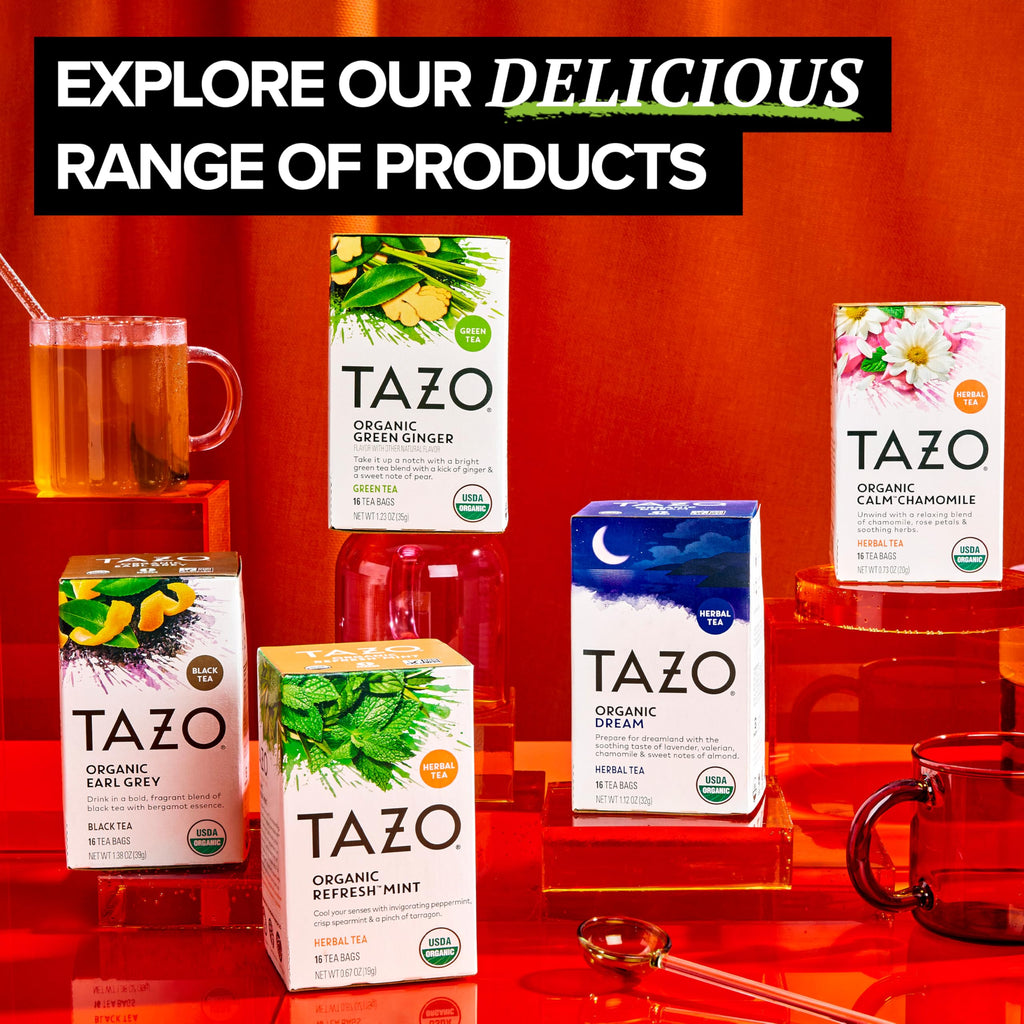 TAZO Organic Green Tea, Green Ginger, Caffeinated Tea, 16 Total Bags