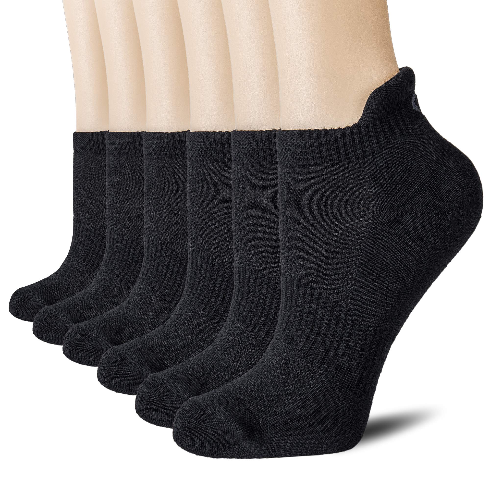 CS CELERSPORT 6 Pairs Ankle Athletic Running Socks Low Cut Sports Tab Socks for Men and Women