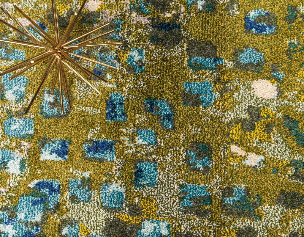 Unique Loom Jardin Collection Colorful, Vibrant, Abstract, Modern Area Rug (2' 0 x 3' 0 Rectangular, Multi/ Blue)