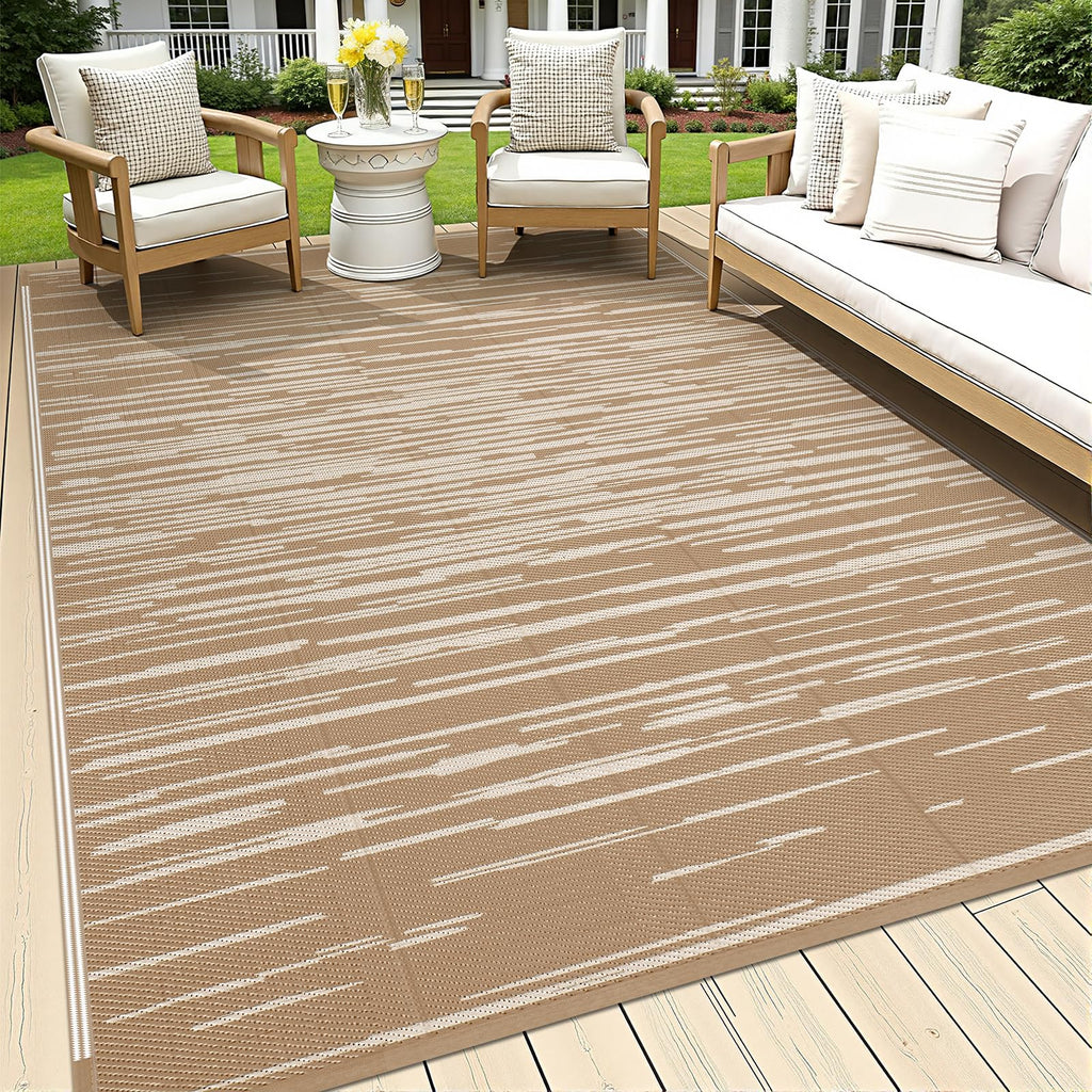 HEBE Checkered Outdoor Rug Waterproof 5x8, Reversible Plastic Straw Rug RV Camping Rug, Indoor Outdoor Patio Mat Clearance, Outside Carpet for Porch,Deck,Camper,Balcony,Backyard,Picnic