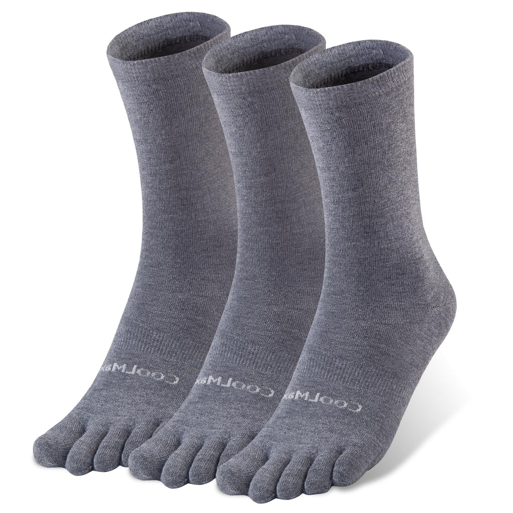 Toe Socks Liner Crew Socks for Men Women Coolmax Five Finger Socks 3 Pairs Running Socks
