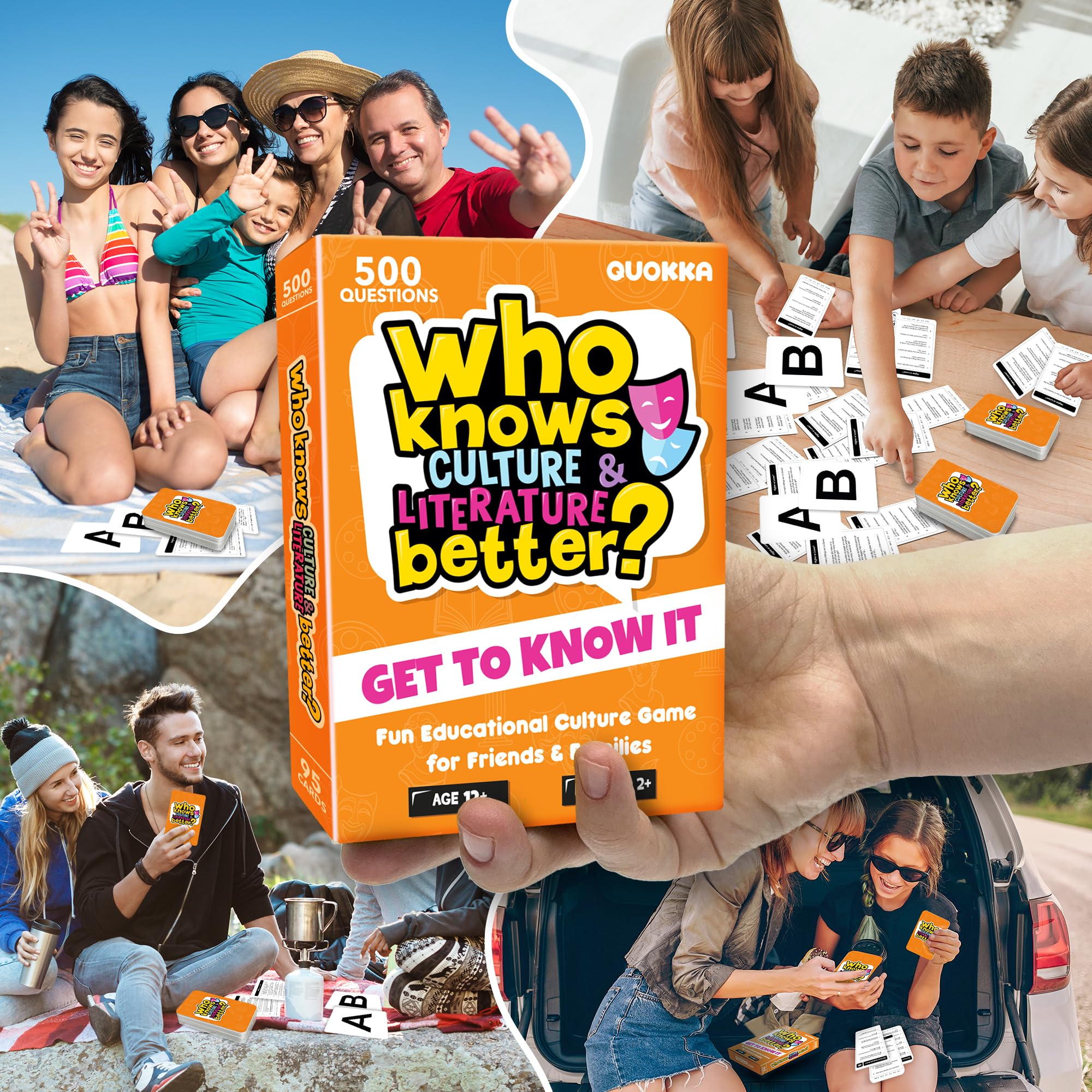 Family Board Games for Kids and Adults - Trivia Card Games for Kids 8-12 and Adults - Who Knows Me Better for Family Game Night - 500+ Facts Questions from Ages 6-8 — Fun Travel Car Activities for 5+
