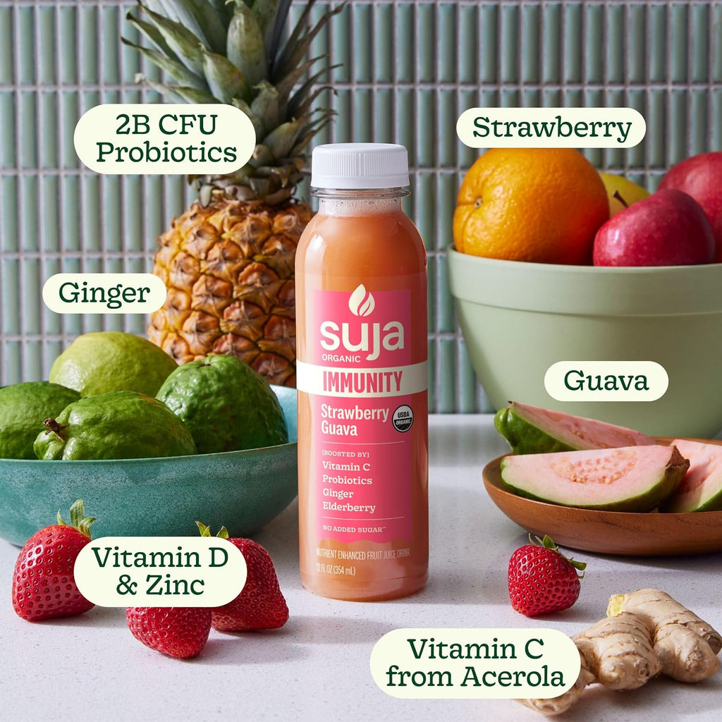 Suja Organic Immunity Strawberry Guava Cold Pressed Juice Drink, 12 fl oz Bottle
