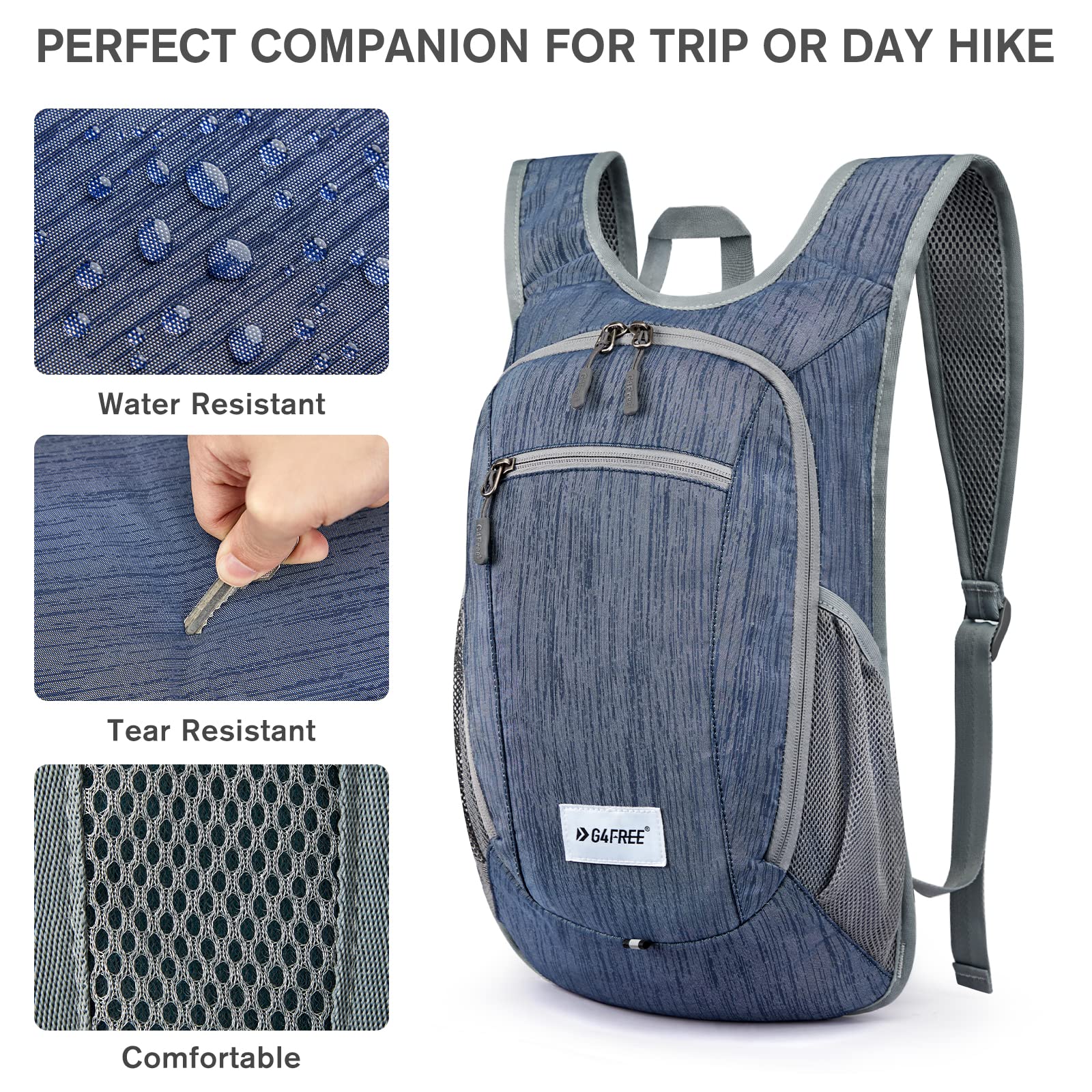 G4Free 10L/15L Hiking Backpack Lightweight Packable Hiking Daypack Small Travel Outdoor Foldable Shoulder Bag