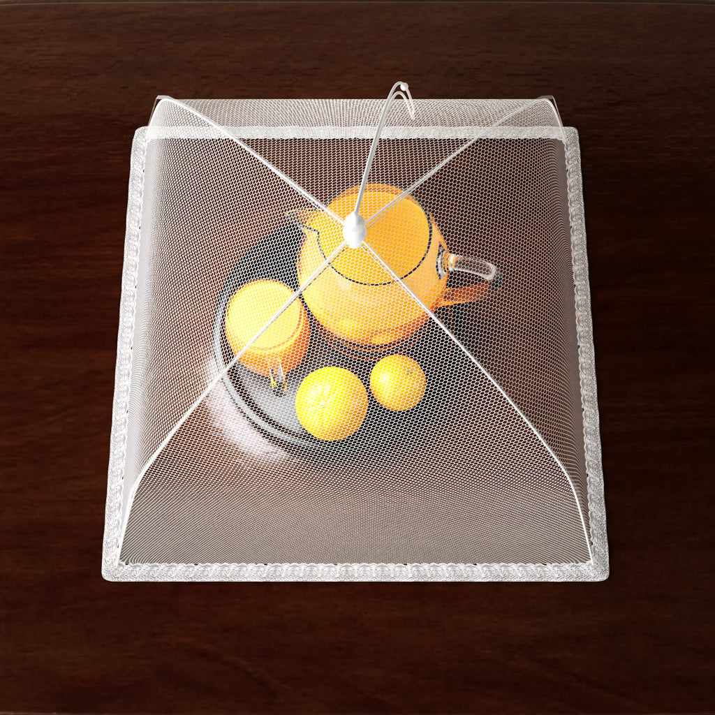 Simply Genius Mesh Food Covers - 12-Pack, 17in x 17in, White - Outdoor Kitchen & Picnic Accessories - Hosting Essentials for Glamping & Tailgating