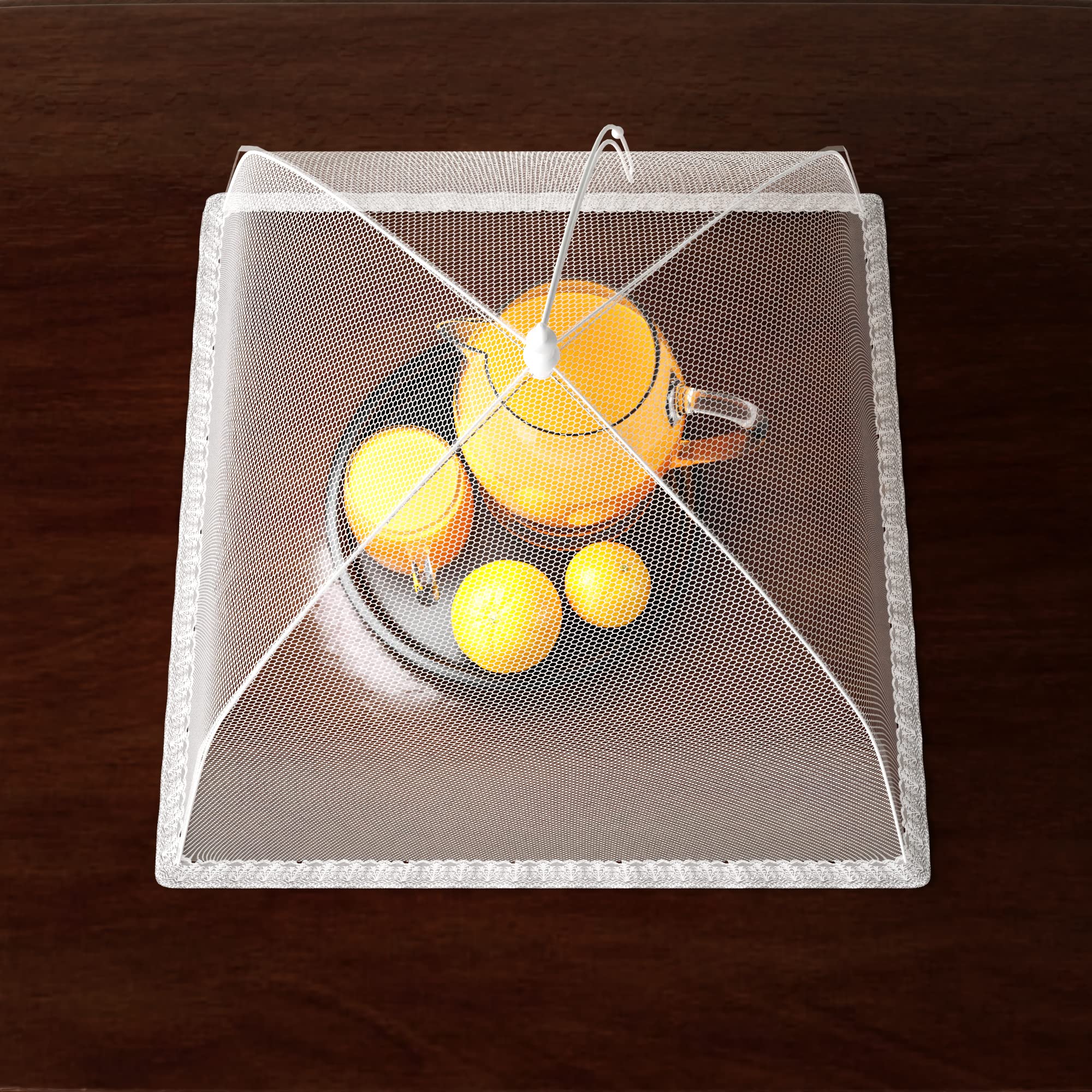 Simply Genius Mesh Food Covers - 12-Pack, 17in x 17in, White - Outdoor Kitchen & Picnic Accessories - Hosting Essentials for Glamping & Tailgating