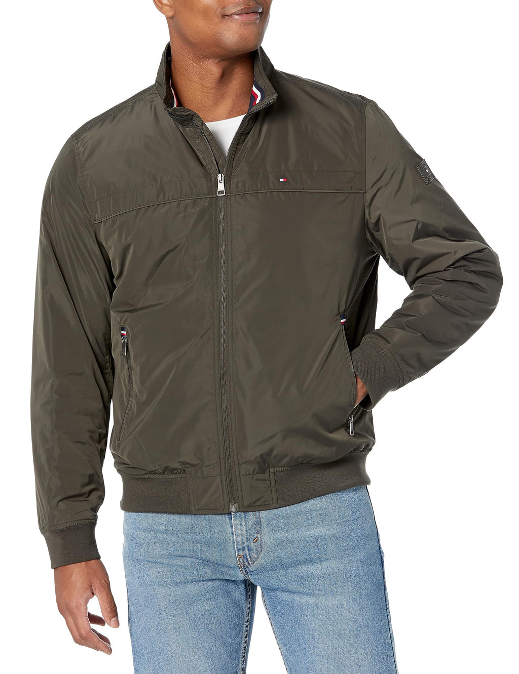 Tommy Hilfiger Men's Performance Faux Memory Bomber Jacket