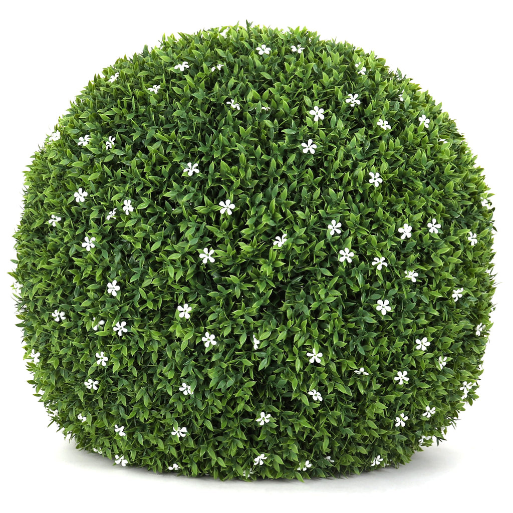 3rd Street Inn XL Baby's Breath Topiary Ball - Artificial Plant Set - Indoor/Outdoor Wedding Party Decor - Faux Foliage Garden Sphere - Tree and Bush Substitute (19")