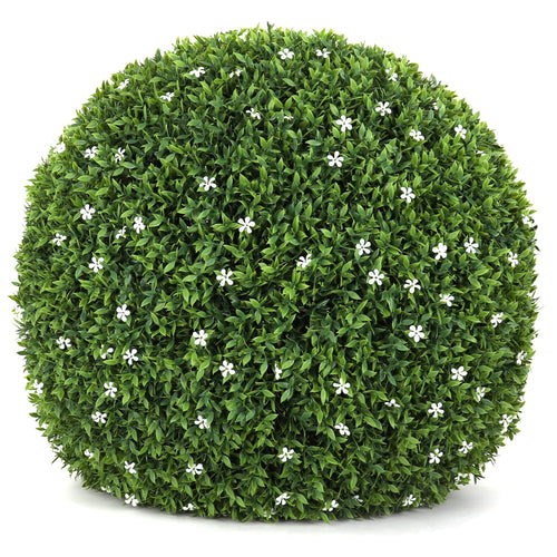 3rd Street Inn XL Baby's Breath Topiary Ball - Artificial Plant Set - Indoor/Outdoor Wedding Party Decor - Faux Foliage Garden Sphere - Tree and Bush Substitute (19")
