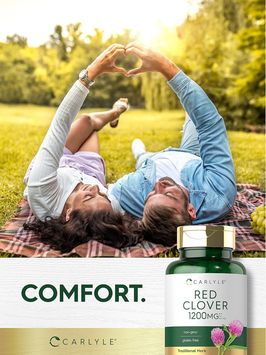 Carlyle Red Clover Capsules | 200 Count | Trifolium Pratense | Blossom Extract Supplement | Non-GMO, Gluten Free