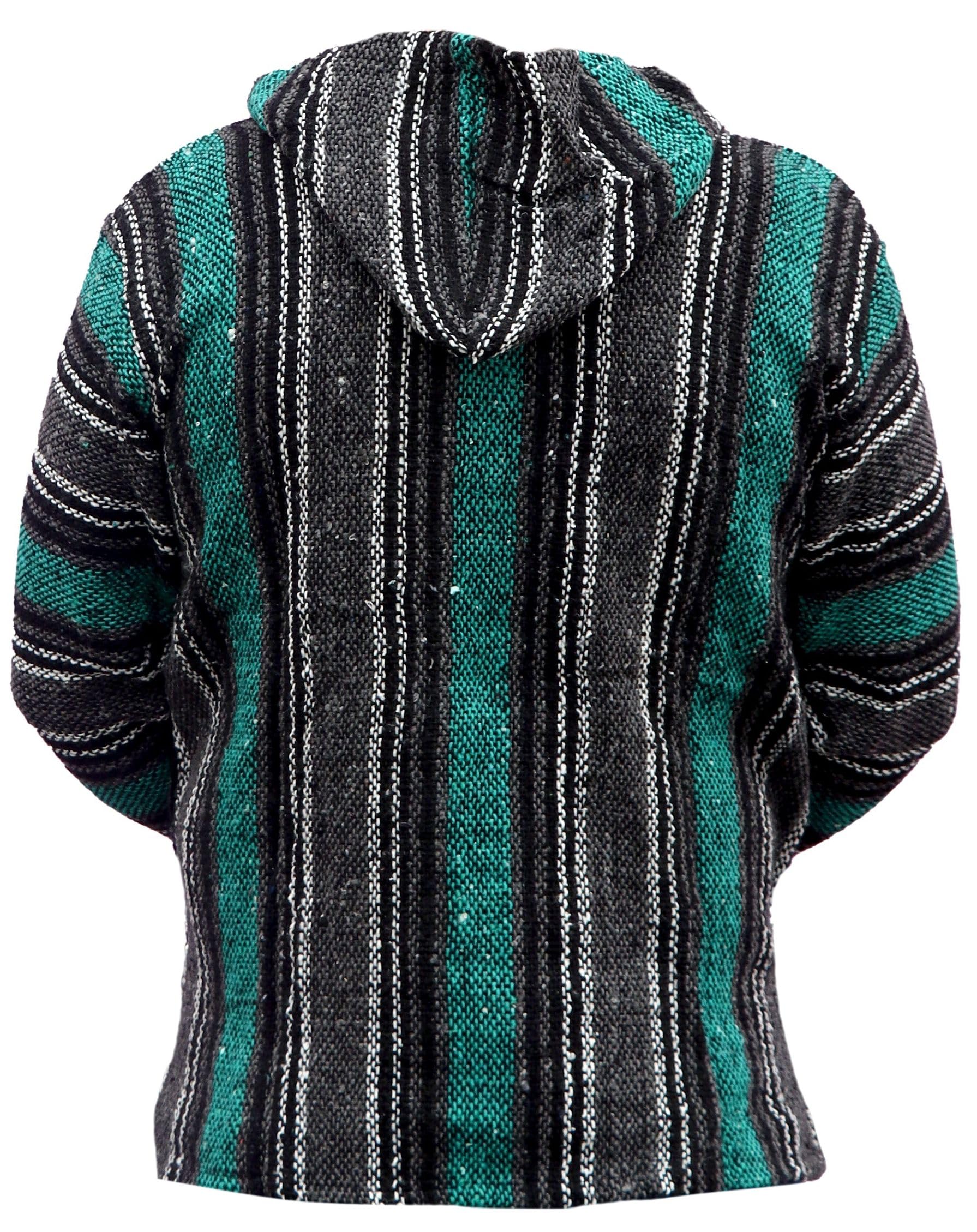 Del Mex Mexican Baja Hoodie Hippie Surf Poncho Sweater Sweatshirt Pullover Jerga