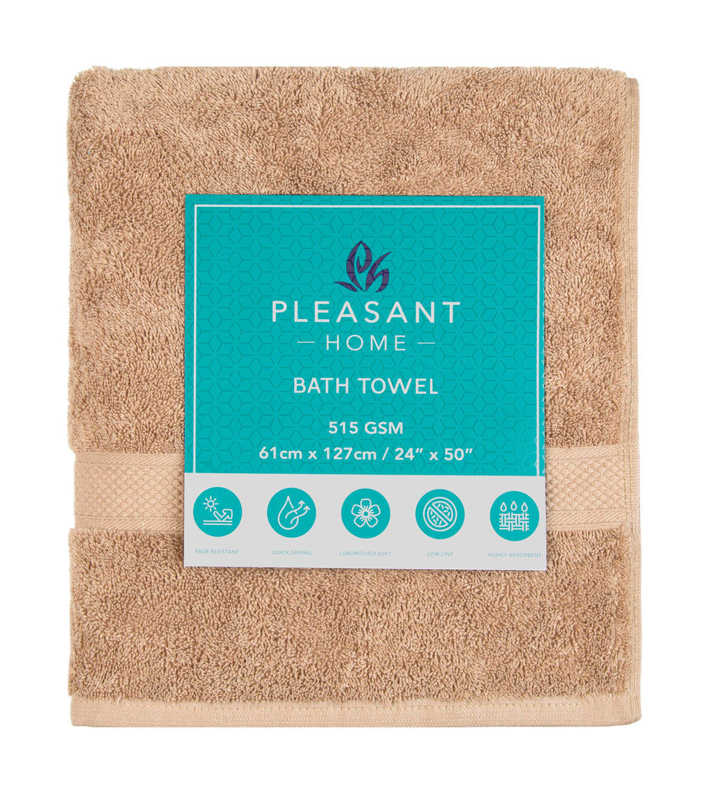 Pleasant Home Bath Towels Set of 6 (24” x 50”) 100% Cotton, 515 GSM | Lightweight, Soft & Highly Absorbent Luxury Towels for Bathroom | for Gym, Pool & Spa | 6 Pack, Gray