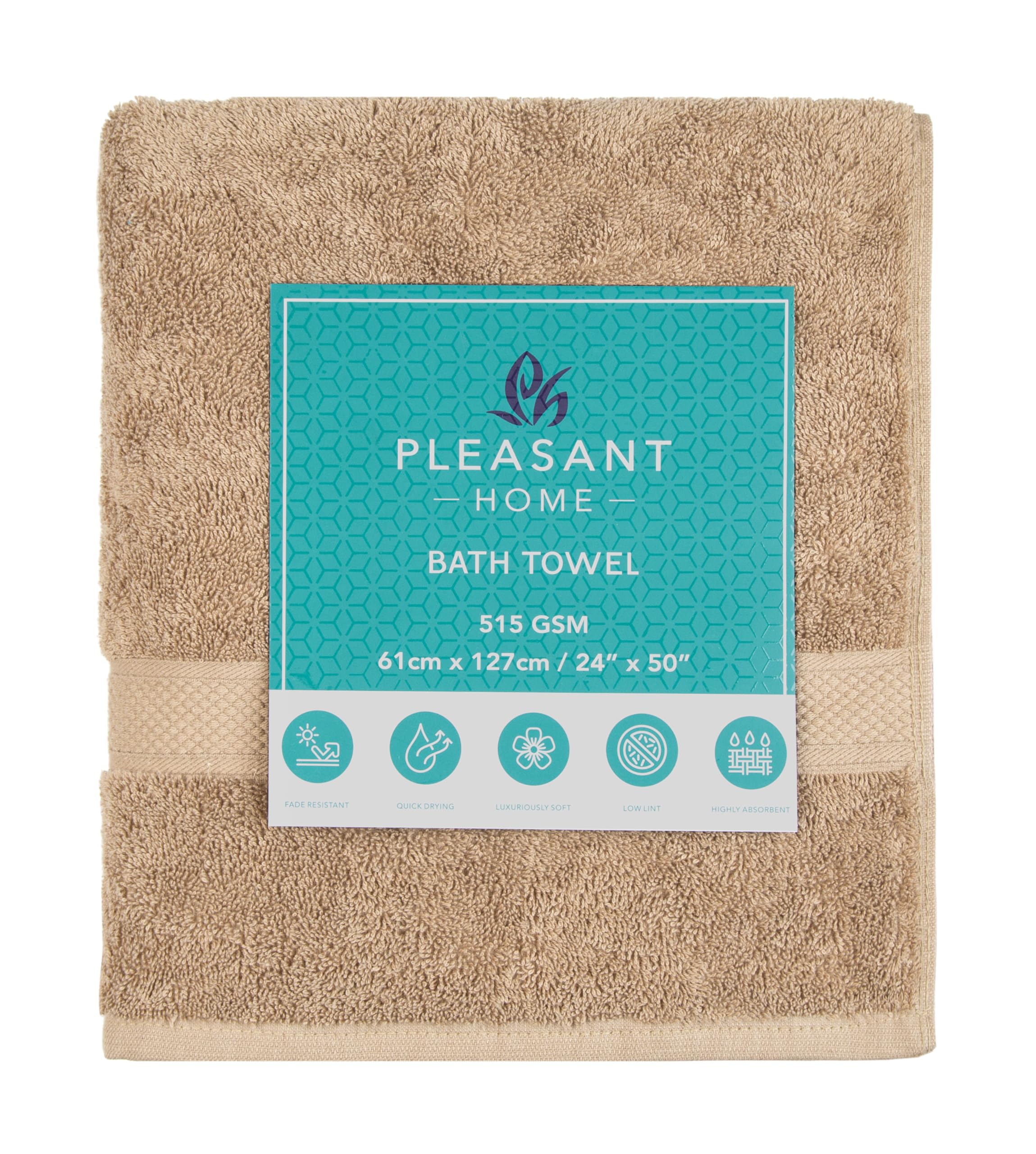 Pleasant Home Bath Towels Set of 6 (24” x 50”) 100% Cotton, 515 GSM | Lightweight, Soft & Highly Absorbent Luxury Towels for Bathroom | for Gym, Pool & Spa | 6 Pack, Gray