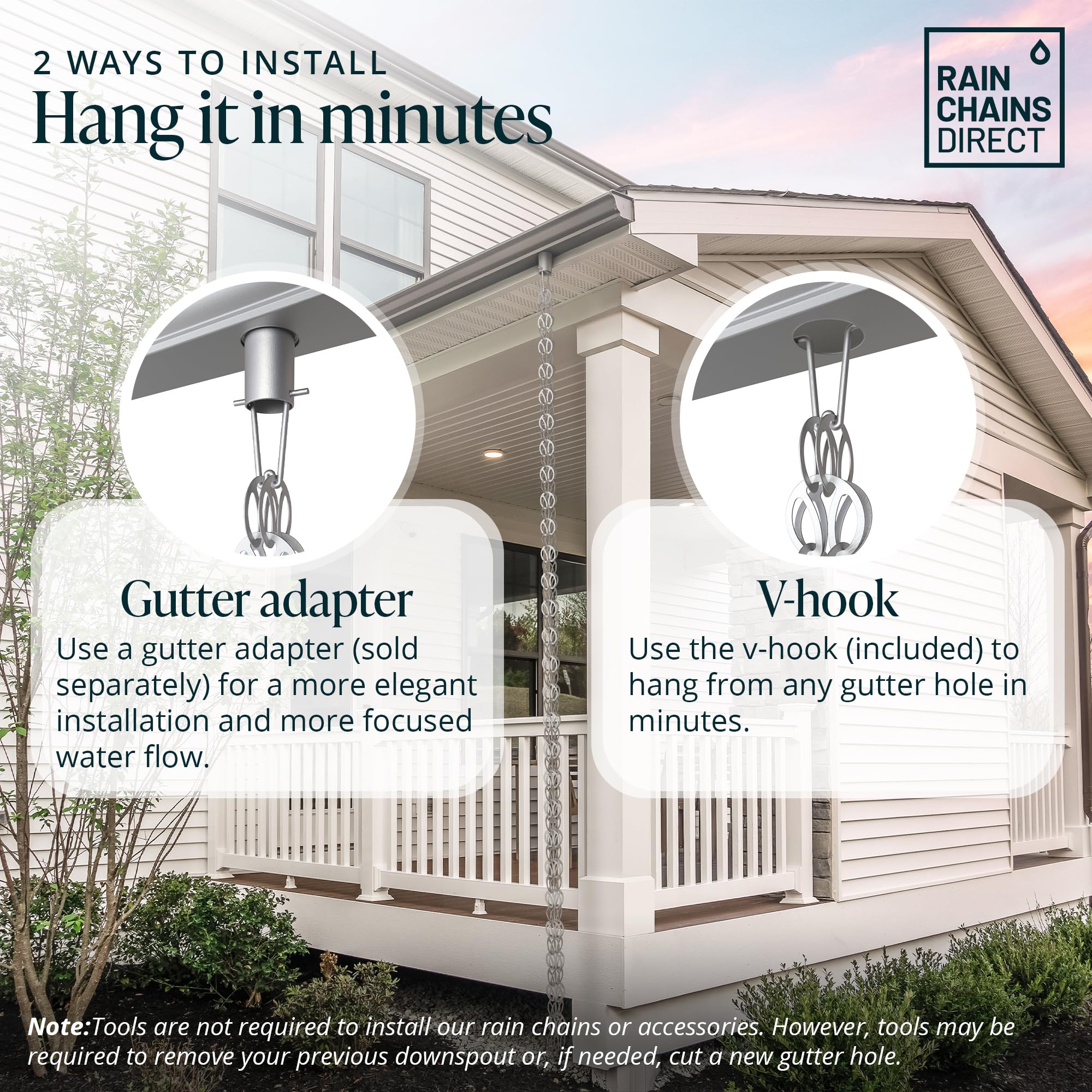 Rain Chains Direct Square Link Rain Chain Extension, 3 Feet in Length, Aluminum, Black Powder Coated, Functional and Decorative Replacement for Gutter Downspouts