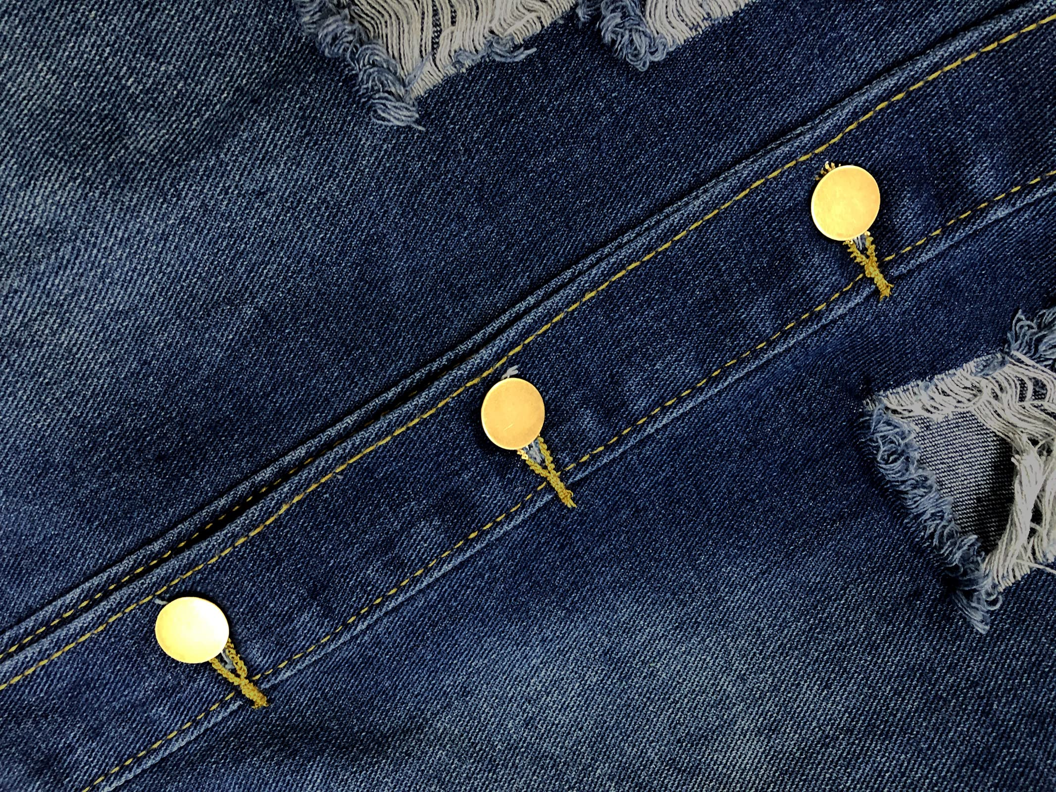 SeNight Women's Jean Jacket Long Sleeve Classic Distressed Fray Hem Tassels Denim Trucker Jackets