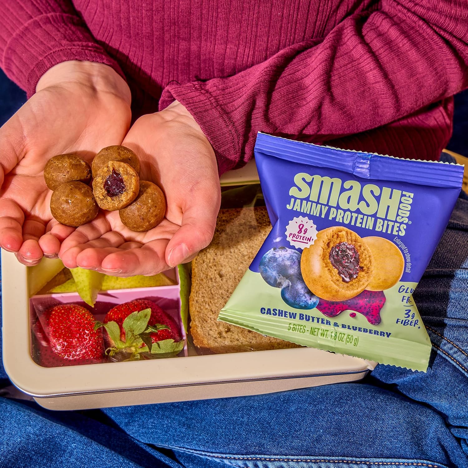 Chia Smash, Cashew Butter & Blueberry Jam Superfood Bites, 1.8 Ounce