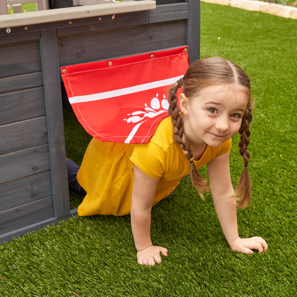 KidKraft Riverscape Wooden Playhouse with Working Doorbell, Fence, Kitchen, Pet Door, Chalkboards and Planters