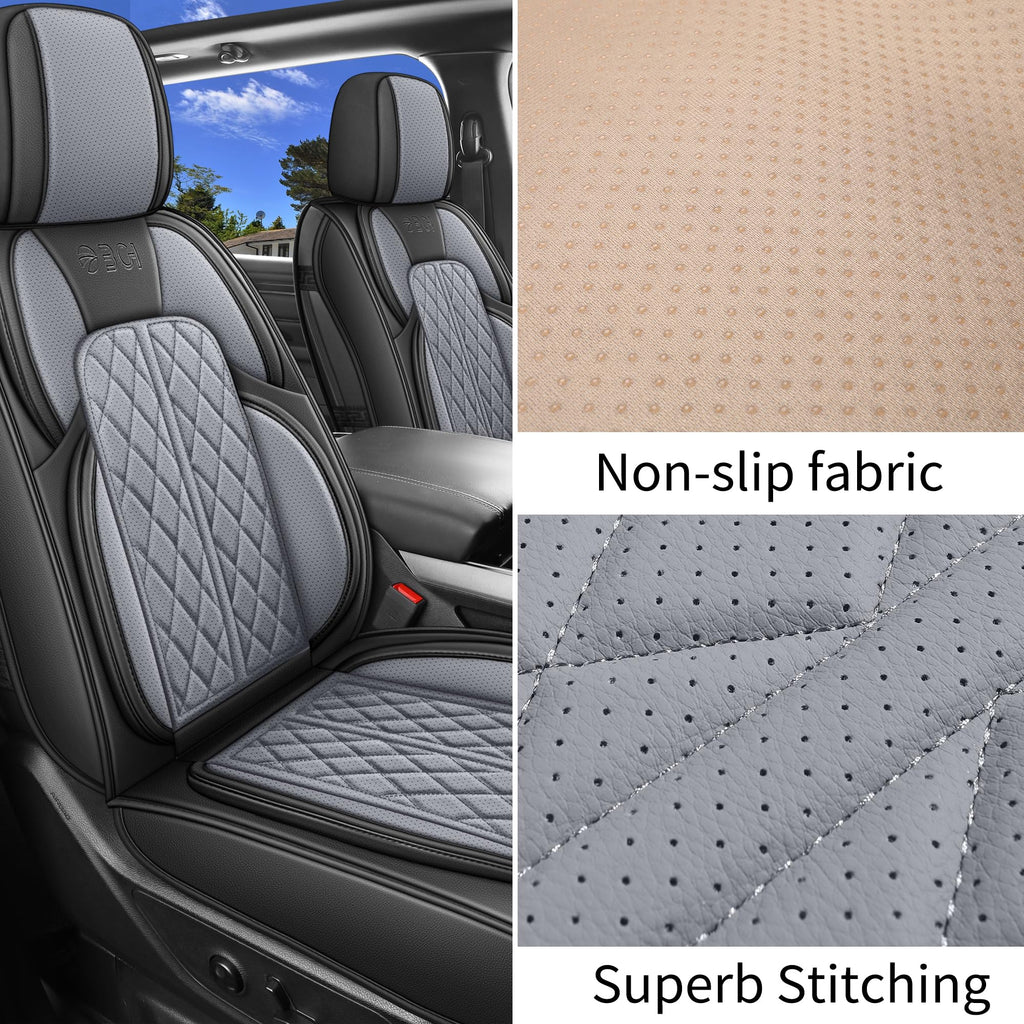 Car Seat Cover Custom Fit for Ford F150 2009-2026 Faux Leather Seat Cover Set Compatible with Regular Cab Super Cab Super Crew Pickup Truck Cushions (Black, Front Seat)