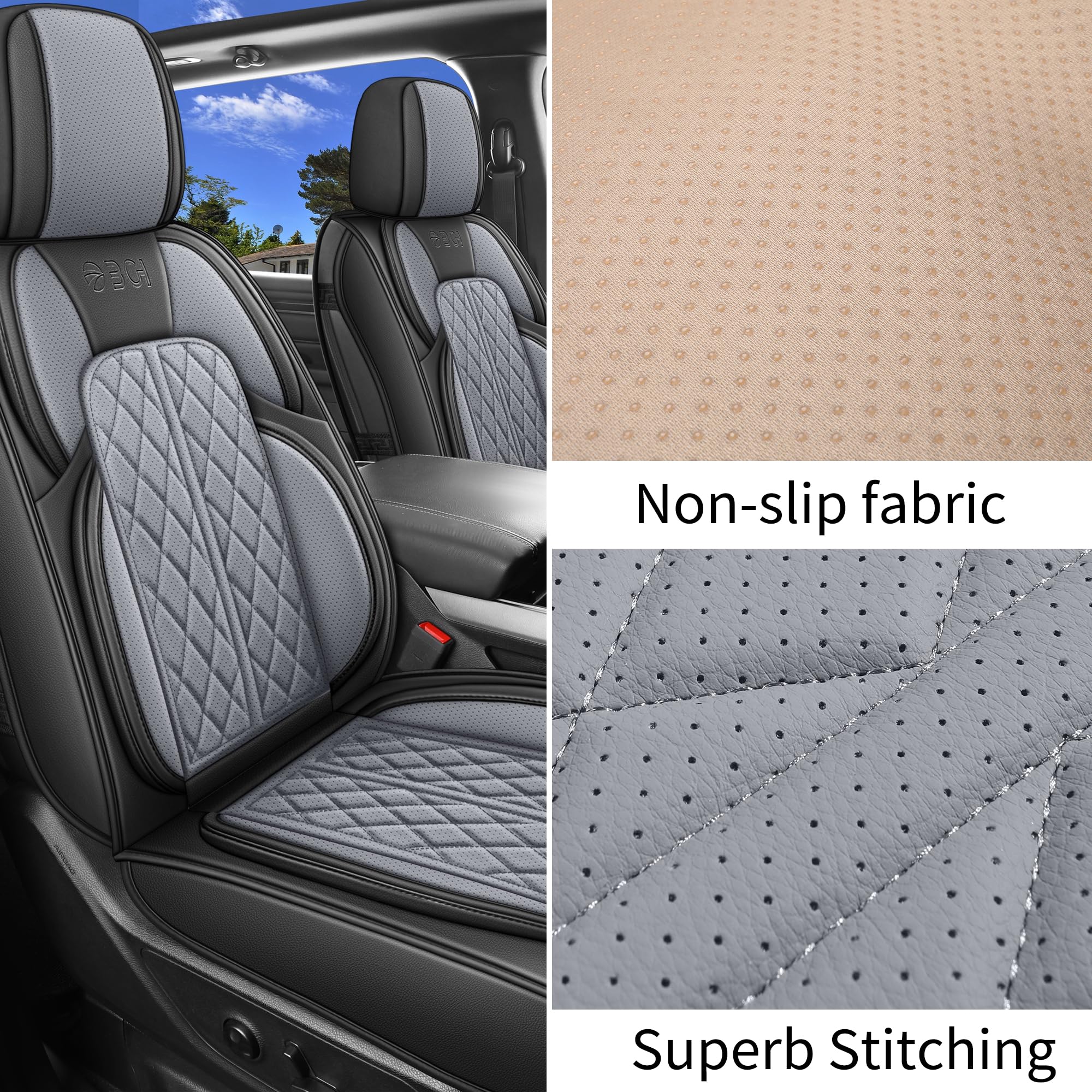 Car Seat Cover Custom Fit for Ford F150 2009-2026 Faux Leather Seat Cover Set Compatible with Regular Cab Super Cab Super Crew Pickup Truck Cushions (Black, Front Seat)