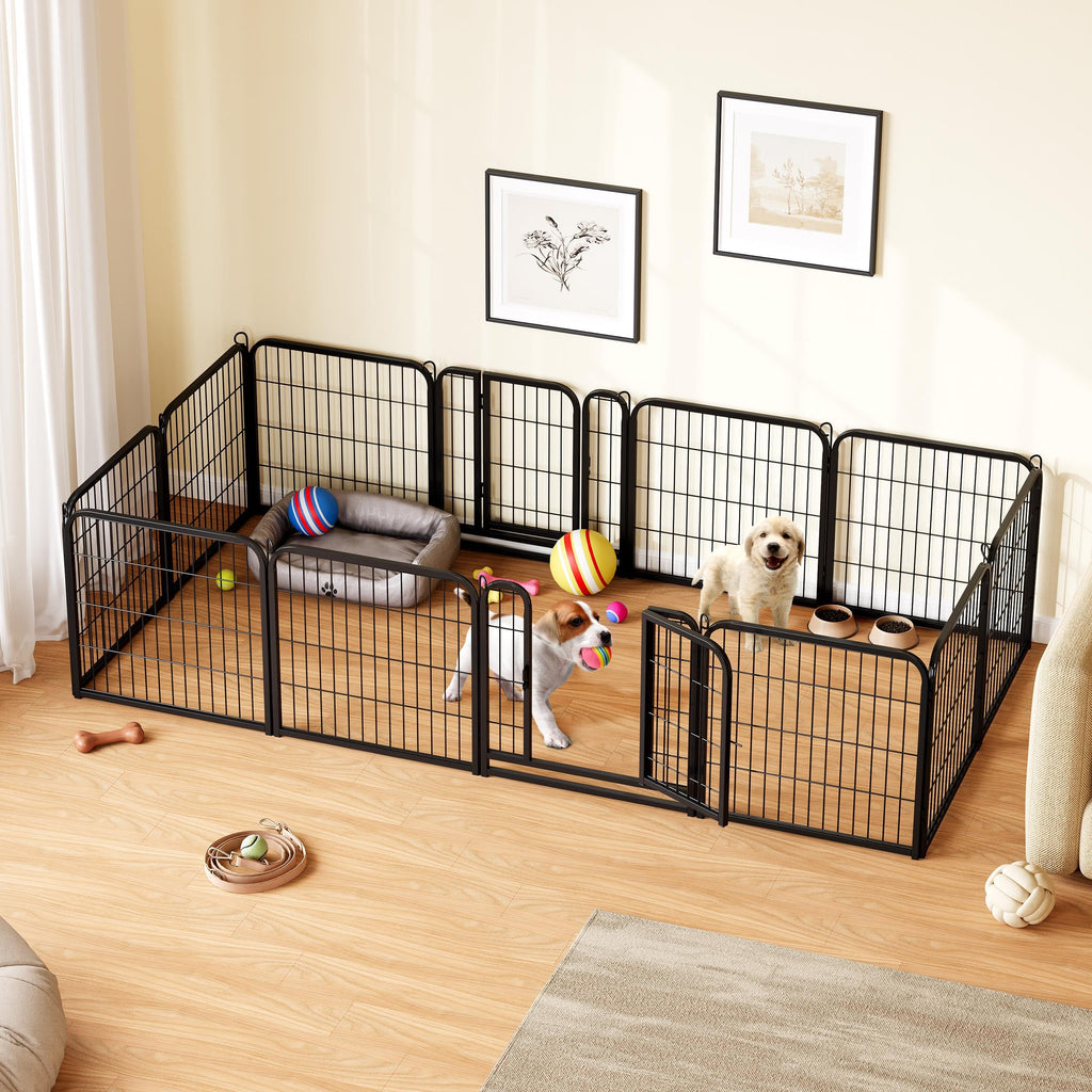 Yaheetech Dog Playpen, 24 inch 2 Panels Dog Pen for Indoor Heavy Duty Puppy Exercise Pen Metal Pet Fence for RV Camping/Yard/Garden