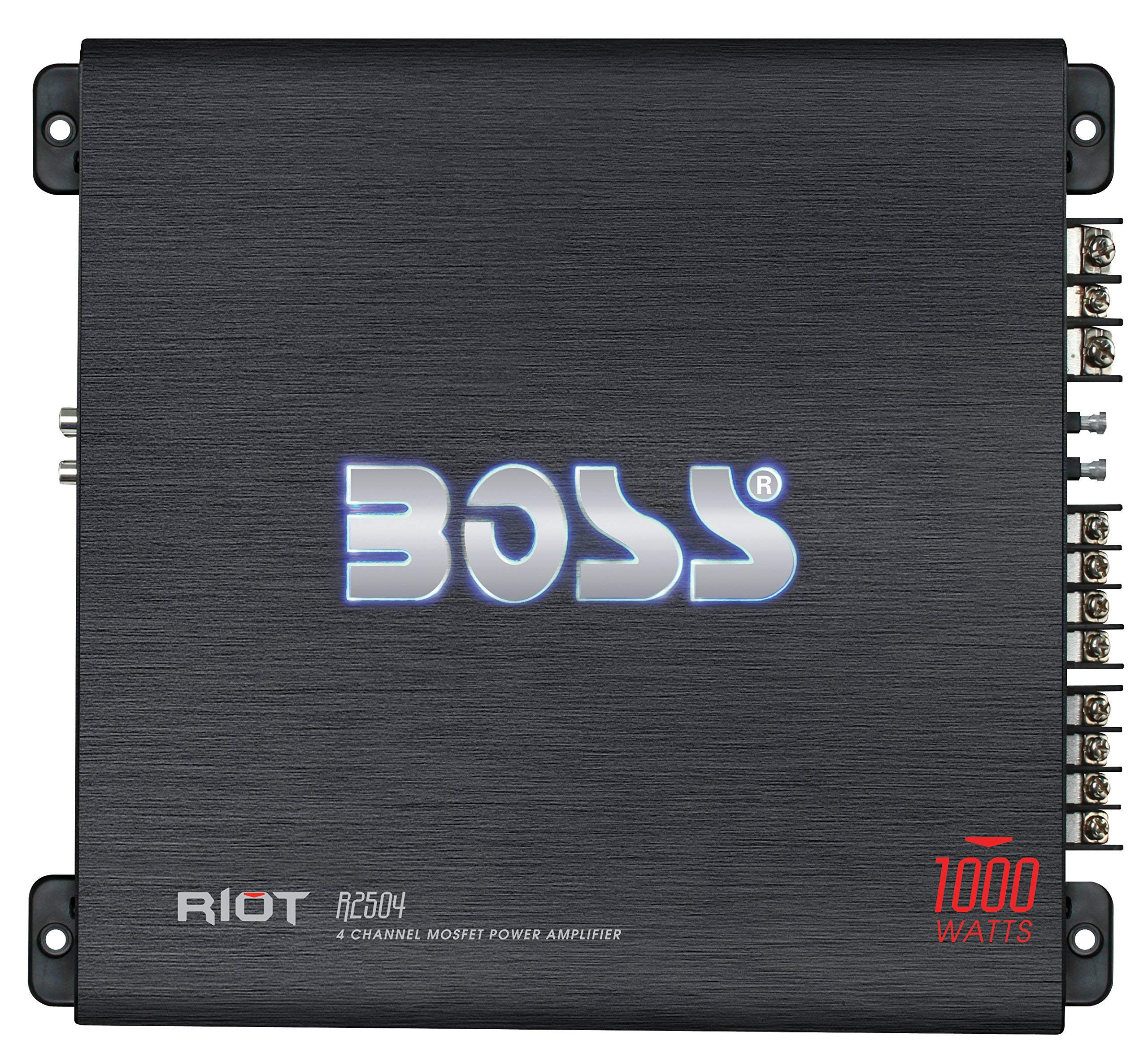 BOSS Audio Systems R1004 Riot Series 4 Channel Class A/B Car Amplifier - 400 High Output, IC (Integrated Circuit), Hook Up to Subwoofer for Bass