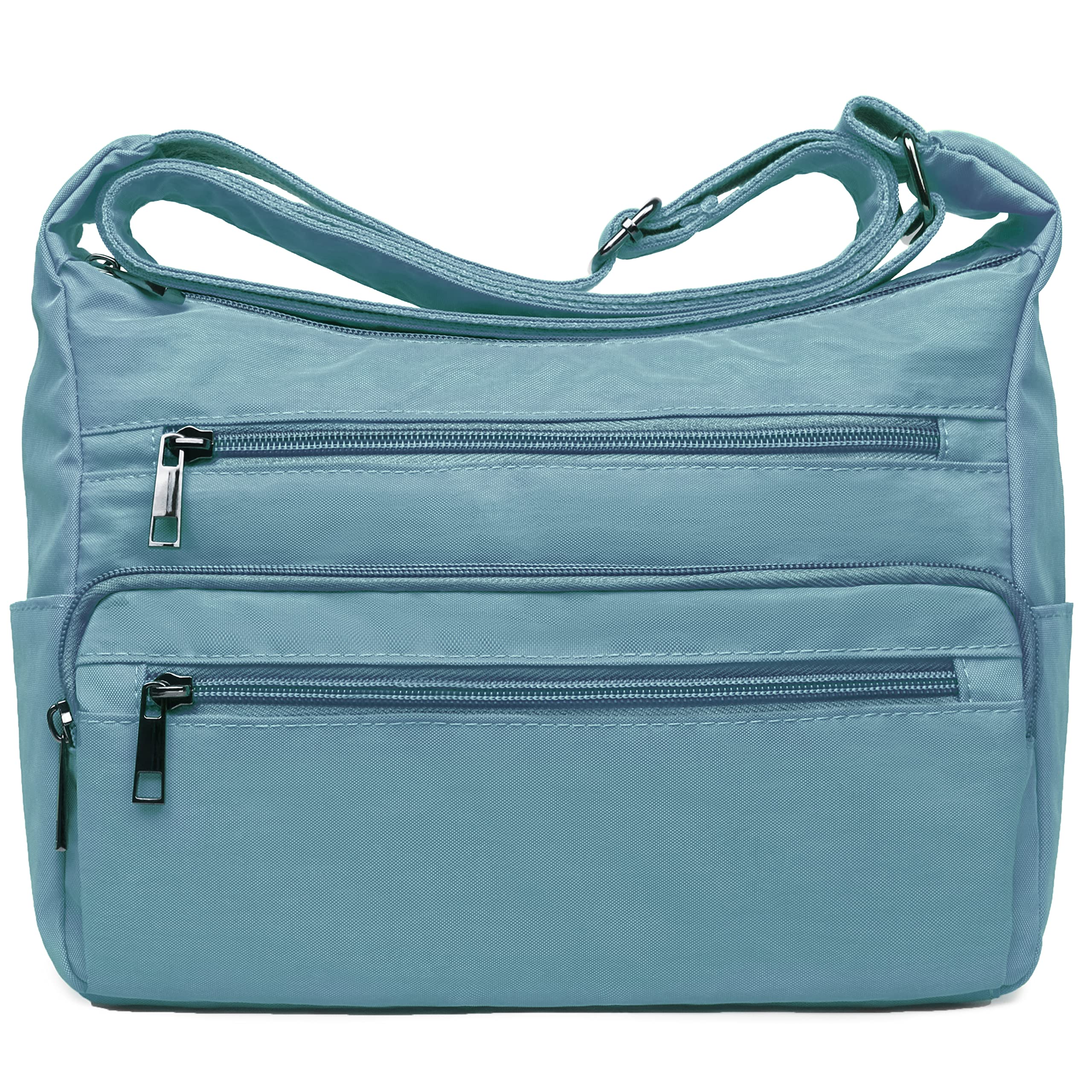 VOLGANIK ROCK RFID Purses for Women Fabric Nylon Multi Pocket Crossbody Bag Ladies Travel Handbag