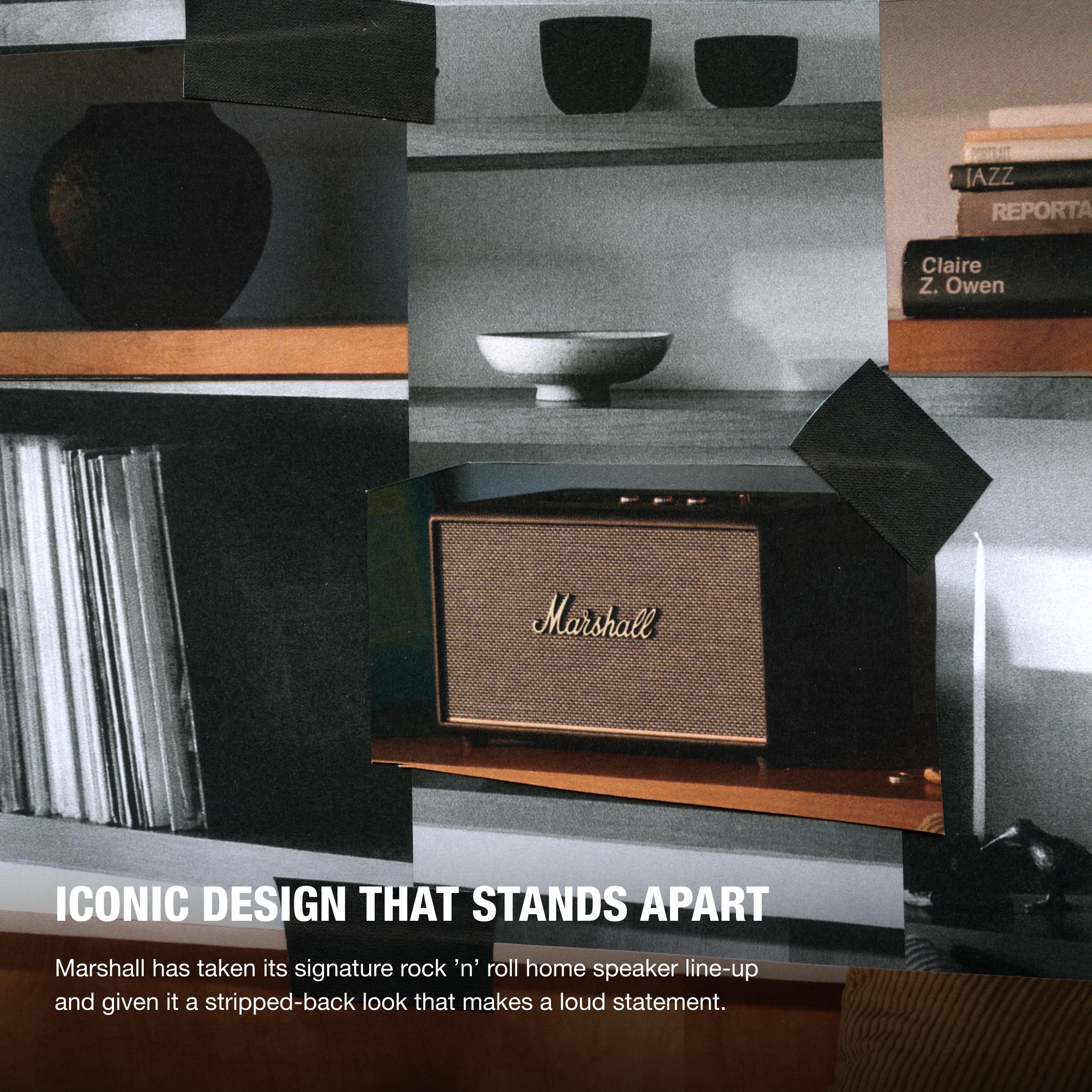 Marshall Stanmore III Bluetooth Home Speaker - Loud Stereo Sound with Bass and Treble Controls | Plug-in Powered | Record Player Compatible | RCA and 3.5mm Aux Inputs - Black