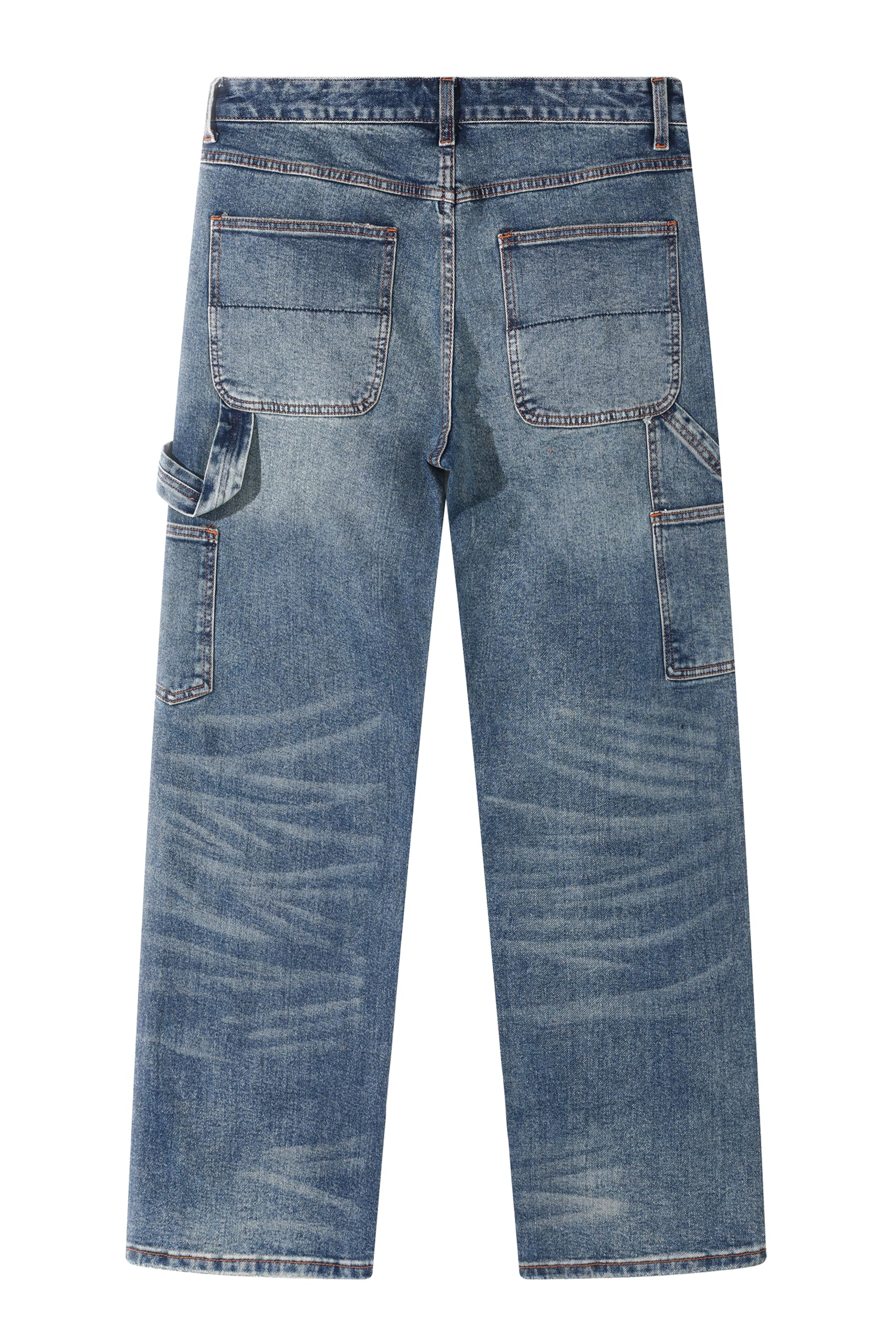 MZNBURAM Men's Stretch Regular Fit Straight-Leg Cotton Fashion Comfort Flex Waist Denim Pants Jeans