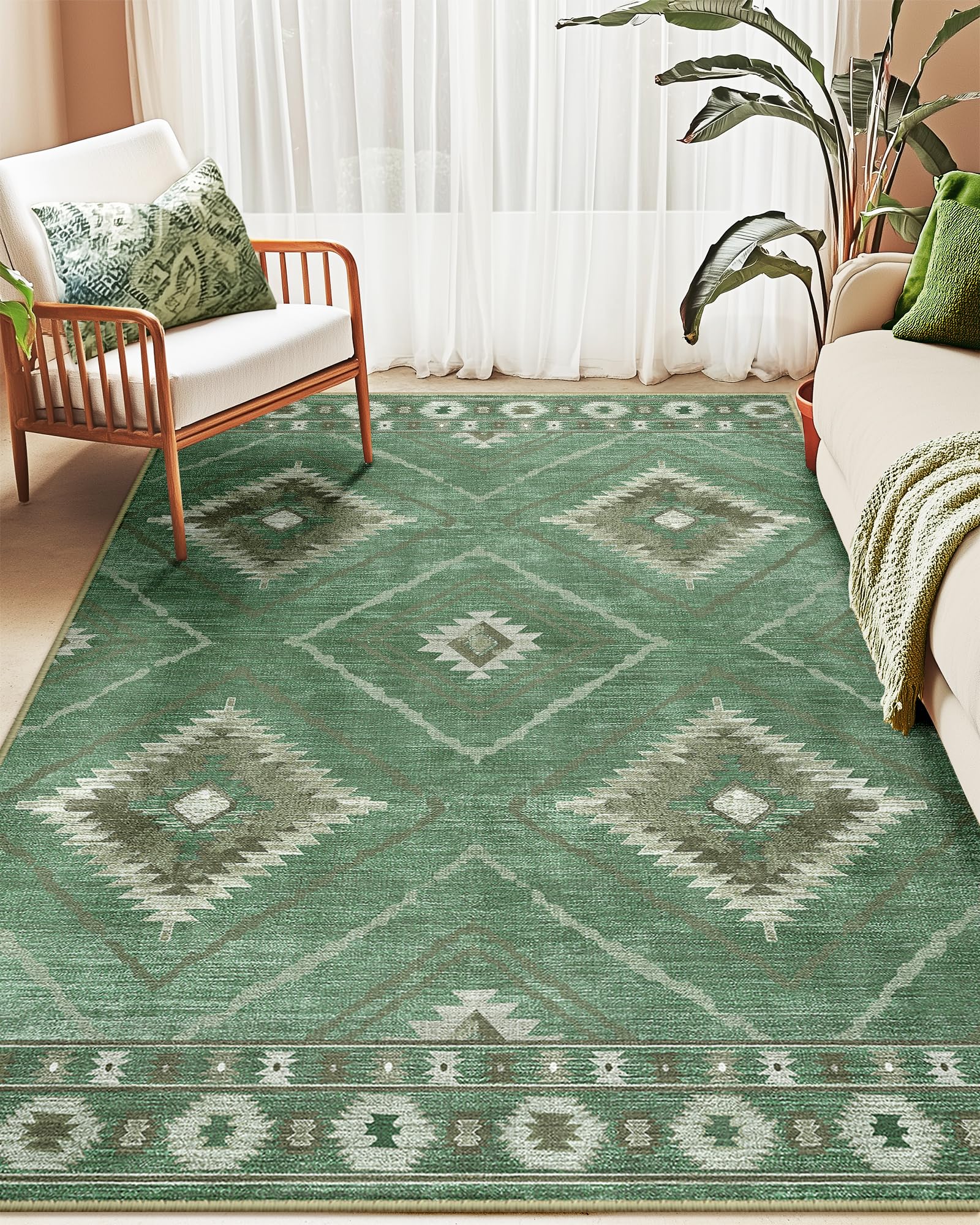 BESTSWEETIE Area Rug 2x3 Rug Machine Washable Non-Slip Low Pile Print Pattern Western Rug for Living Room Bedroom Entryway Tribal Series-Abstract/Cowhide
