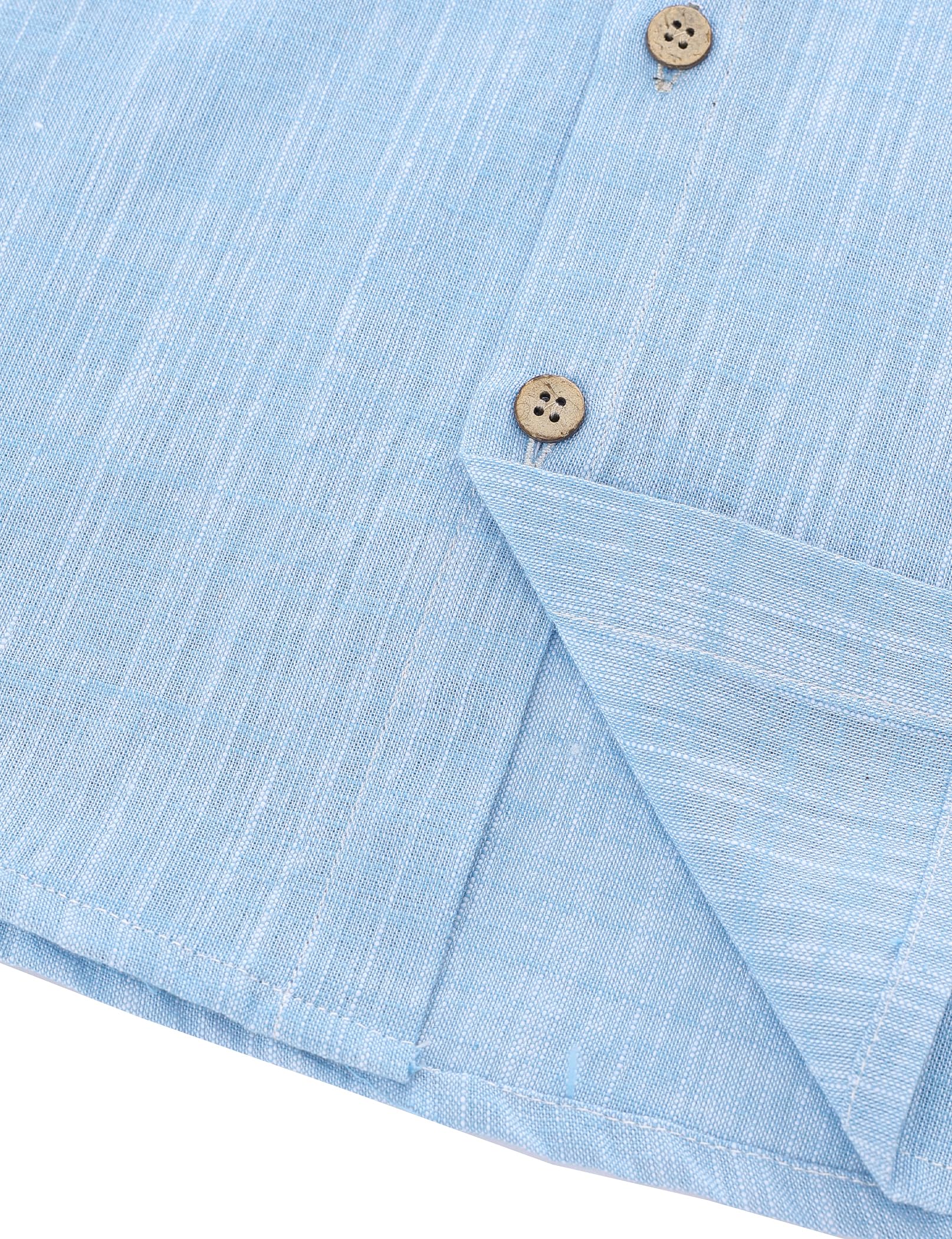 JOGAL Boys Chambray Shirts Short Sleeve Button Down Casual Cotton Woven Shirt with Two Pockets for Kids 6-14 Years