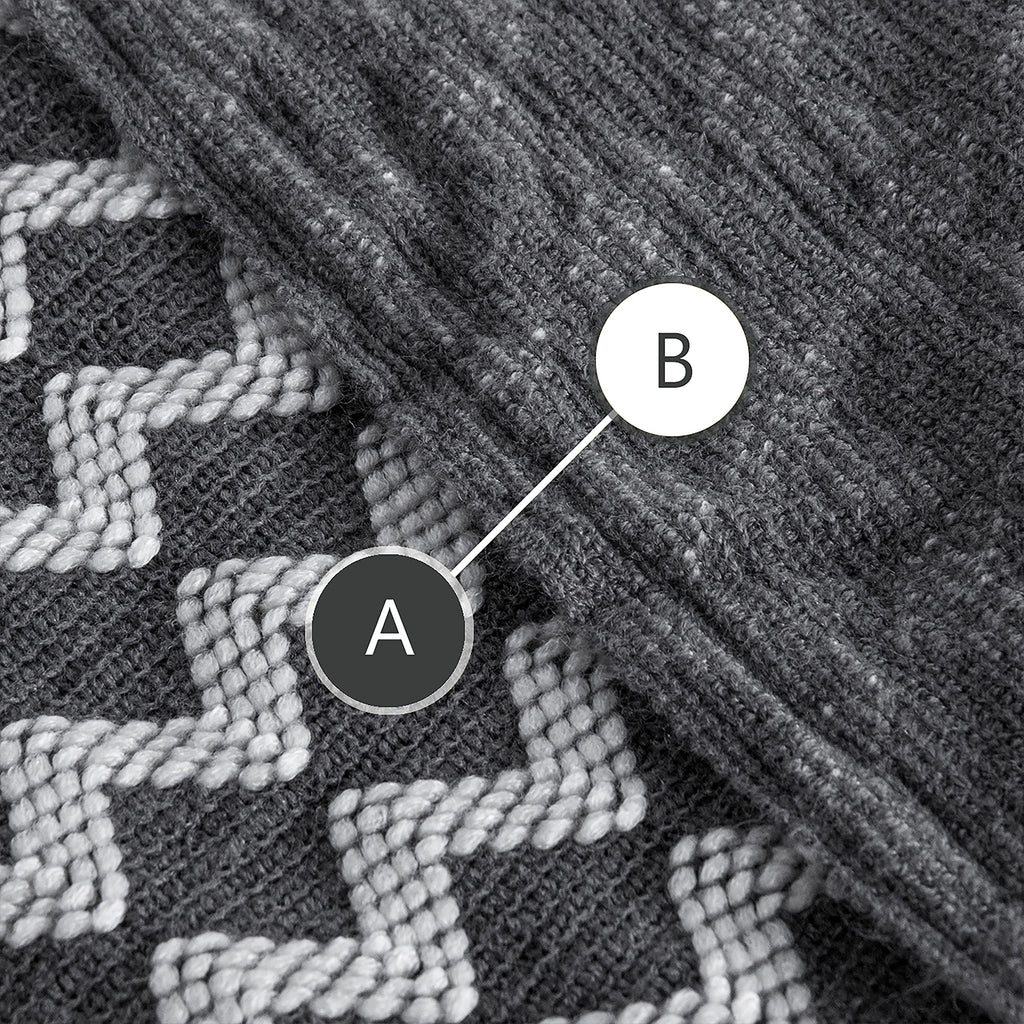 NTBAY Acrylic Knitted Throw Blanket, Lightweight and Soft Cozy Decorative Woven Blanket with Tassels for Travel, Couch, Bed, Sofa, 51x67 Inches, Grey Wave