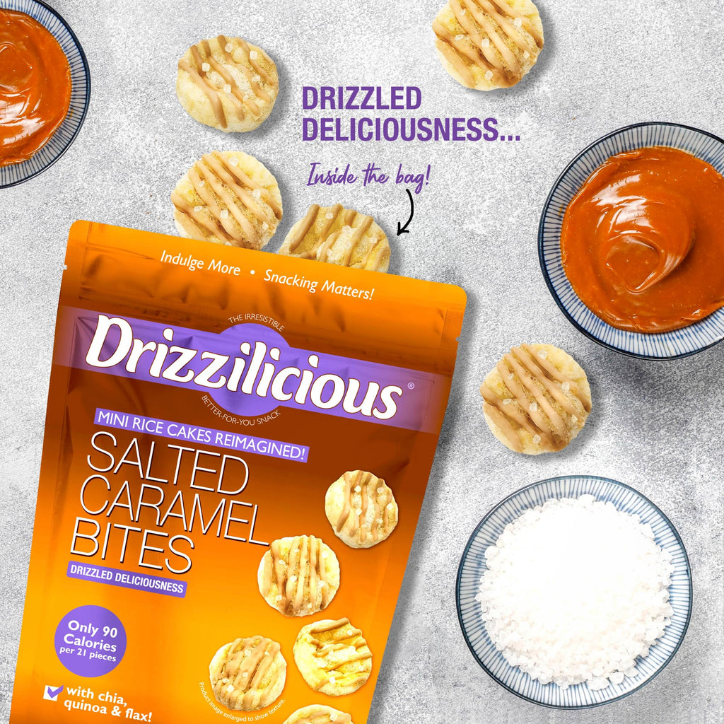 Drizzilicious Mini Flavored Rice Cakes - Rice Crisps, Healthy Snack for Adults and Kids, Vegan, Gluten Free Snack, 90 Calories Per 21 Pieces, S'mores & Cinnamon Swirl - 4 oz (Pack of 6)