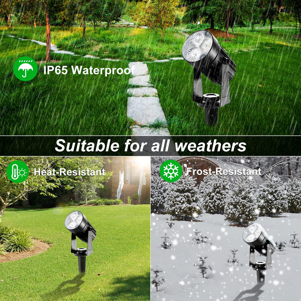 Solar Spot Lights Outdoor, Solar Landscape Spotlights IP65 Waterproof 9.8ft Cable,Auto On/Off Outdoor Wall Lights for Garden Yard Driveway Porch Walkway Pool (3000K Warm White)