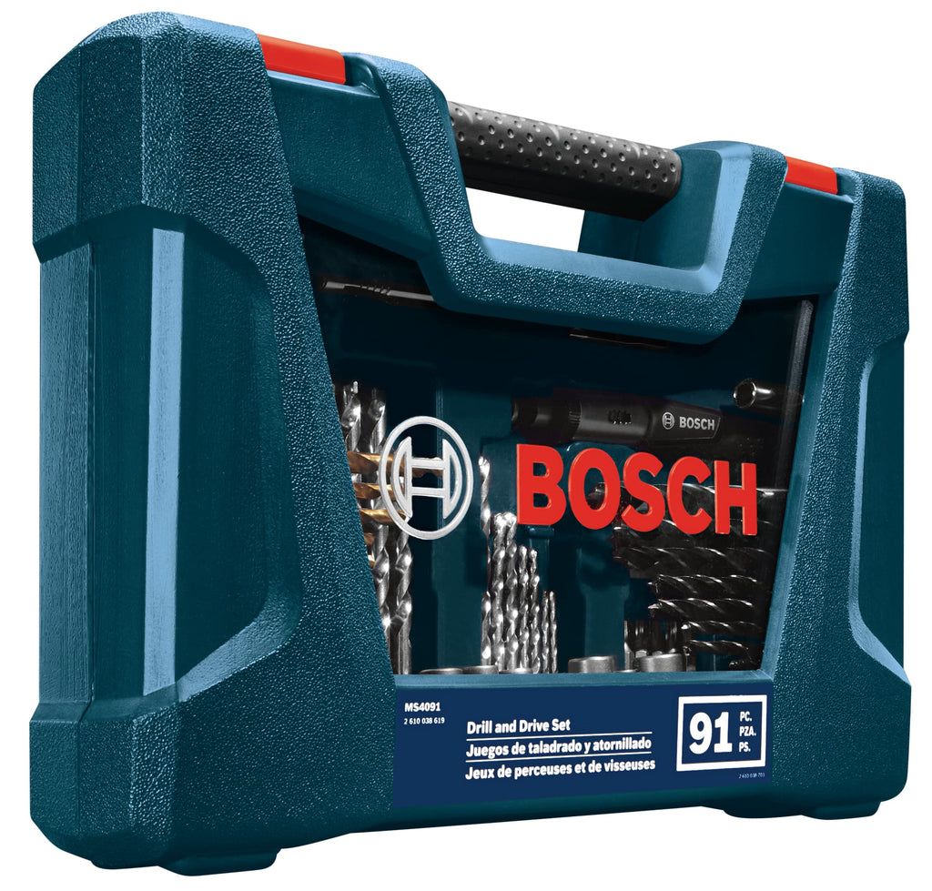 BOSCH MS4091 91-Piece Drilling and Driving Mixed Set with Included Case for Applications in Wood, Metal, Masonry