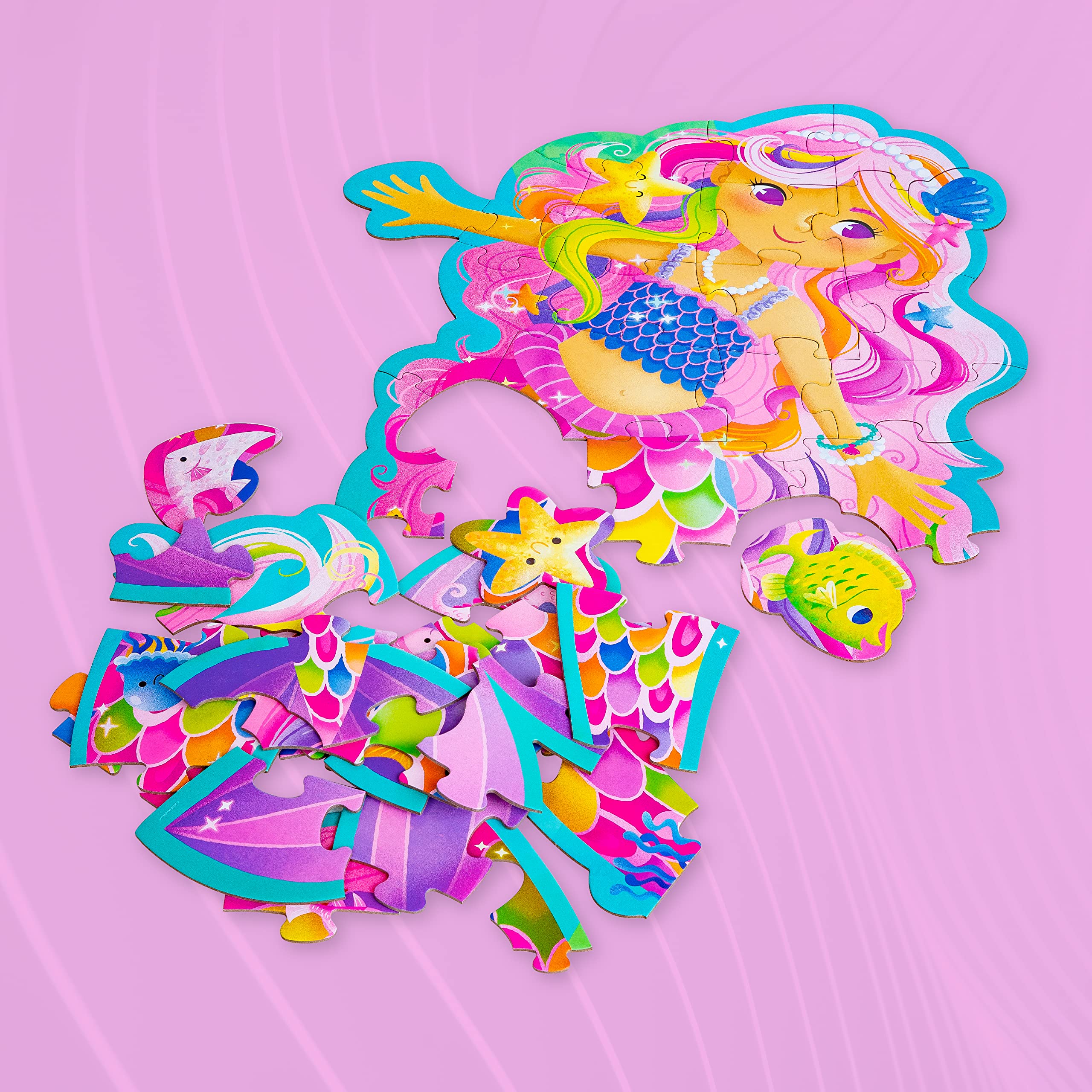 Peaceable Kingdom Shimmery Bunny Shaped 41 Piece Floor Puzzle, 3 feet x 2 feet - Great Easter Basket Stuffers and Easter Gifts for 3 Year Olds, 4 Year Olds & Up